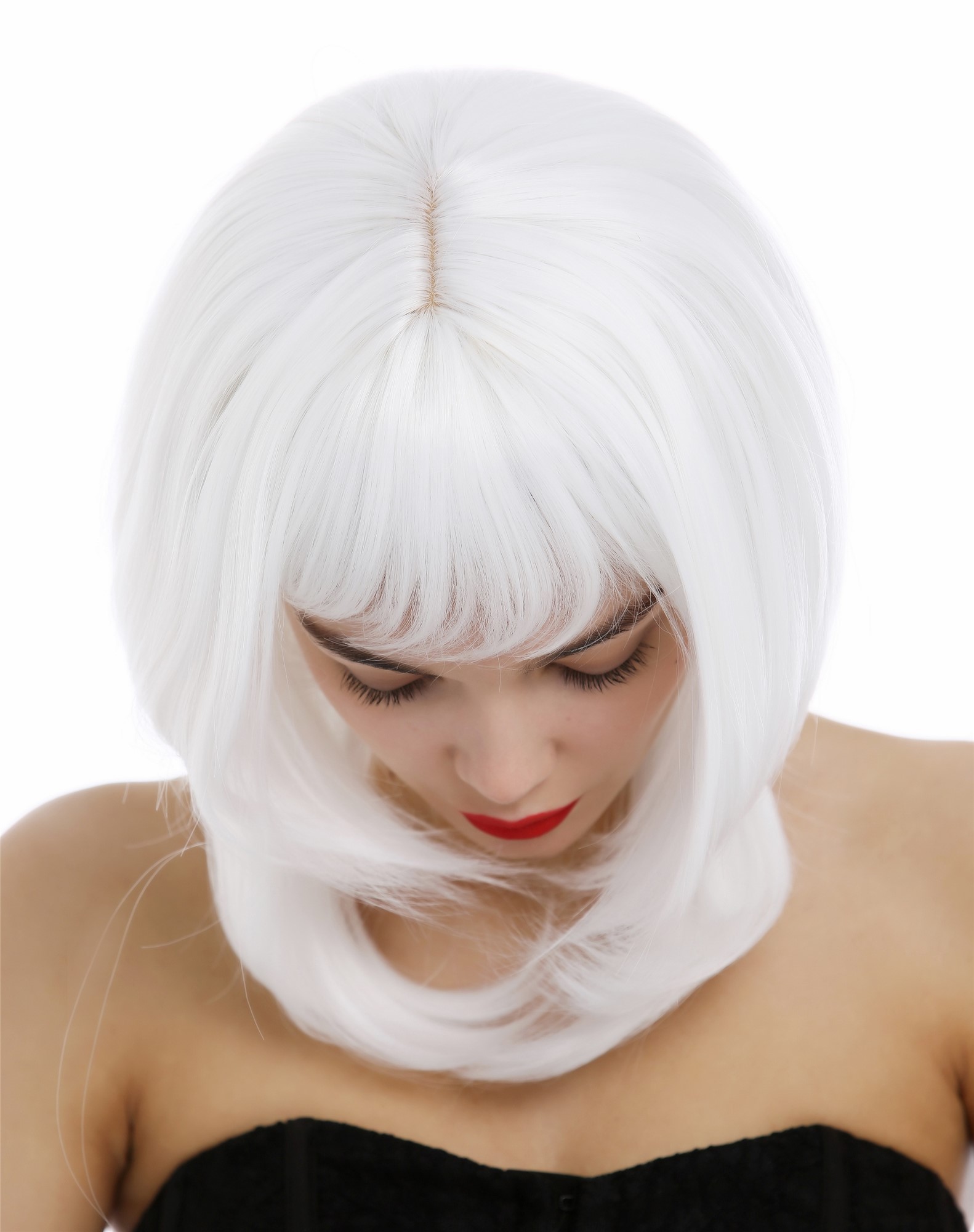 Quality Wigs, Ladies, blossom white, straight, shoulder-length