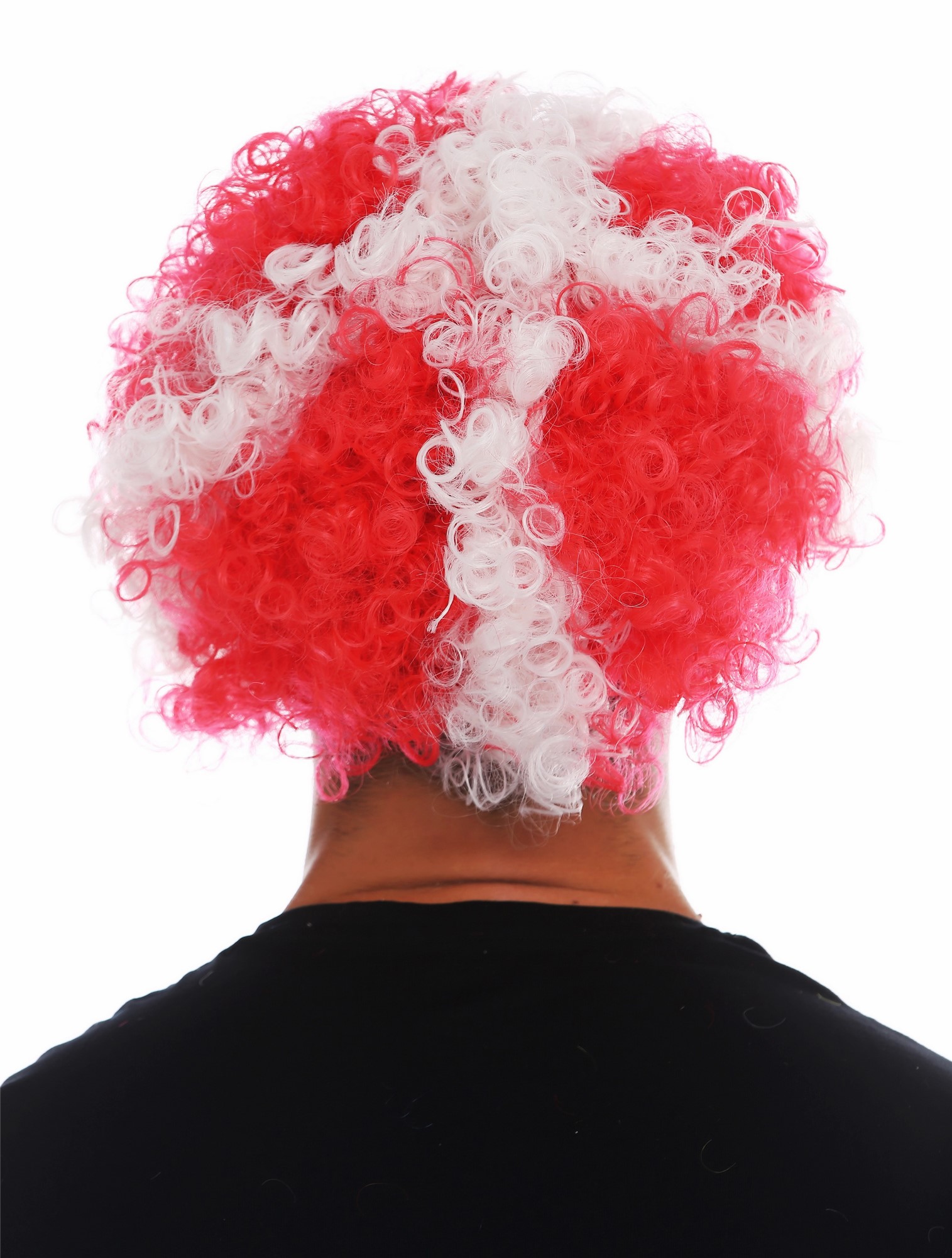 Party Wig, Unisex, red-white mix, curled, short