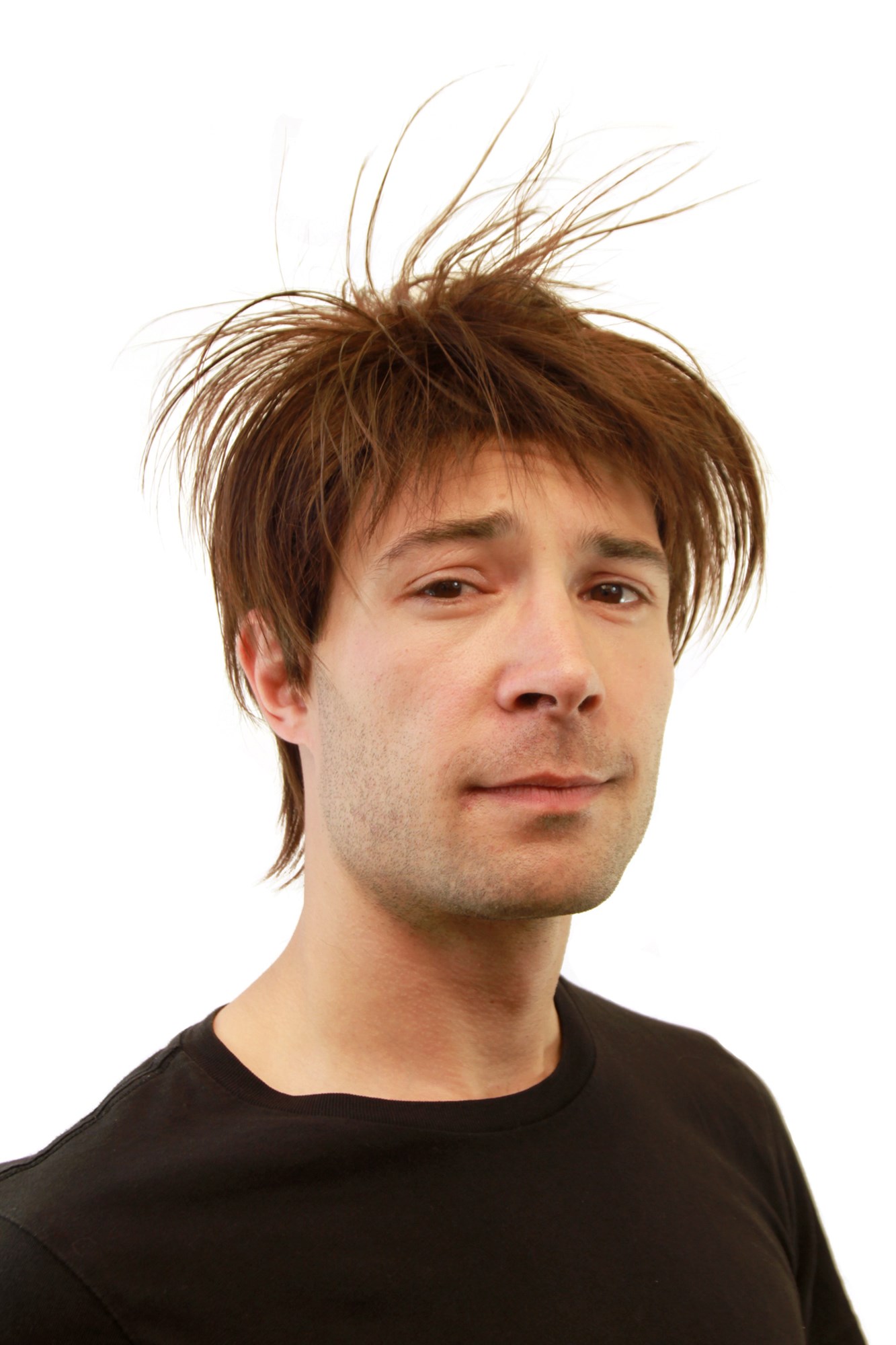 Men's WIG (for Men or Unisex) HIGH  synthetic MIXED BROWN BRUNETTE short youthful young look, view 5, WIG ME UP: Your Perücken Online Shop Quality Wigs, Men, Brown, straight, short