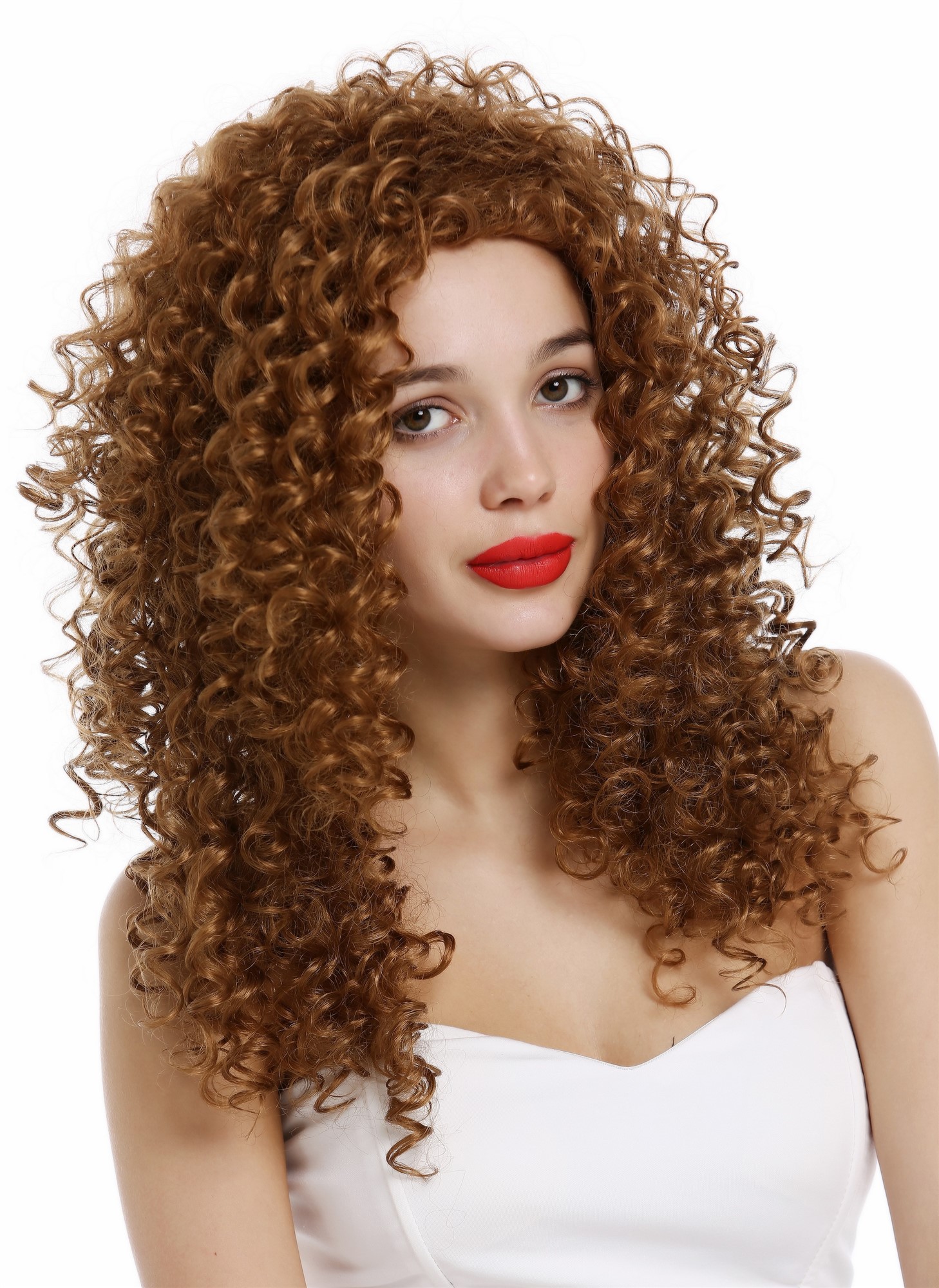 Lady Wig Women long very curly voluminous curls curled strawberry blond  VK-35, front view, WIG ME UP: Your Perücken Online Shop Quality Wigs, Ladies, strawberry blonde, curled, long