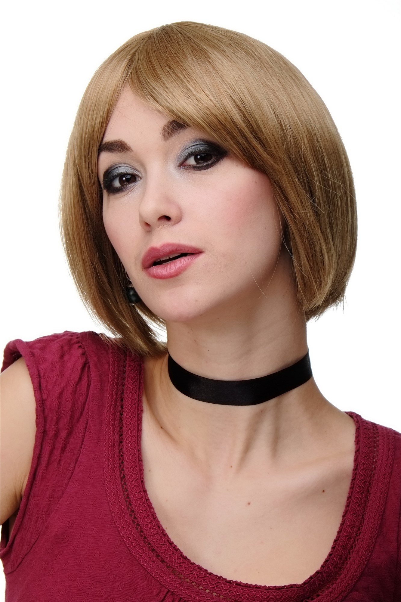 WIG ME UP ® 703-19 Lady  Wig short Page Bob fringe bangs dark ashblond ashen blond, front view, WIG ME UP: Your Perücken Online Shop Quality Wigs, Ladies, golden ash blonde, straight, short