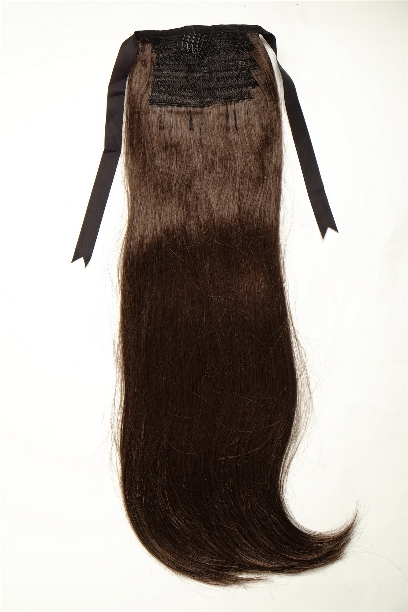 Hairpiece PONYTAIL (comb & ribbon wrap-around system) extension full volume long straight brown, view 3, WIG ME UP: Your Perücken Online Shop Ponytails, medium ash brown, straight, long