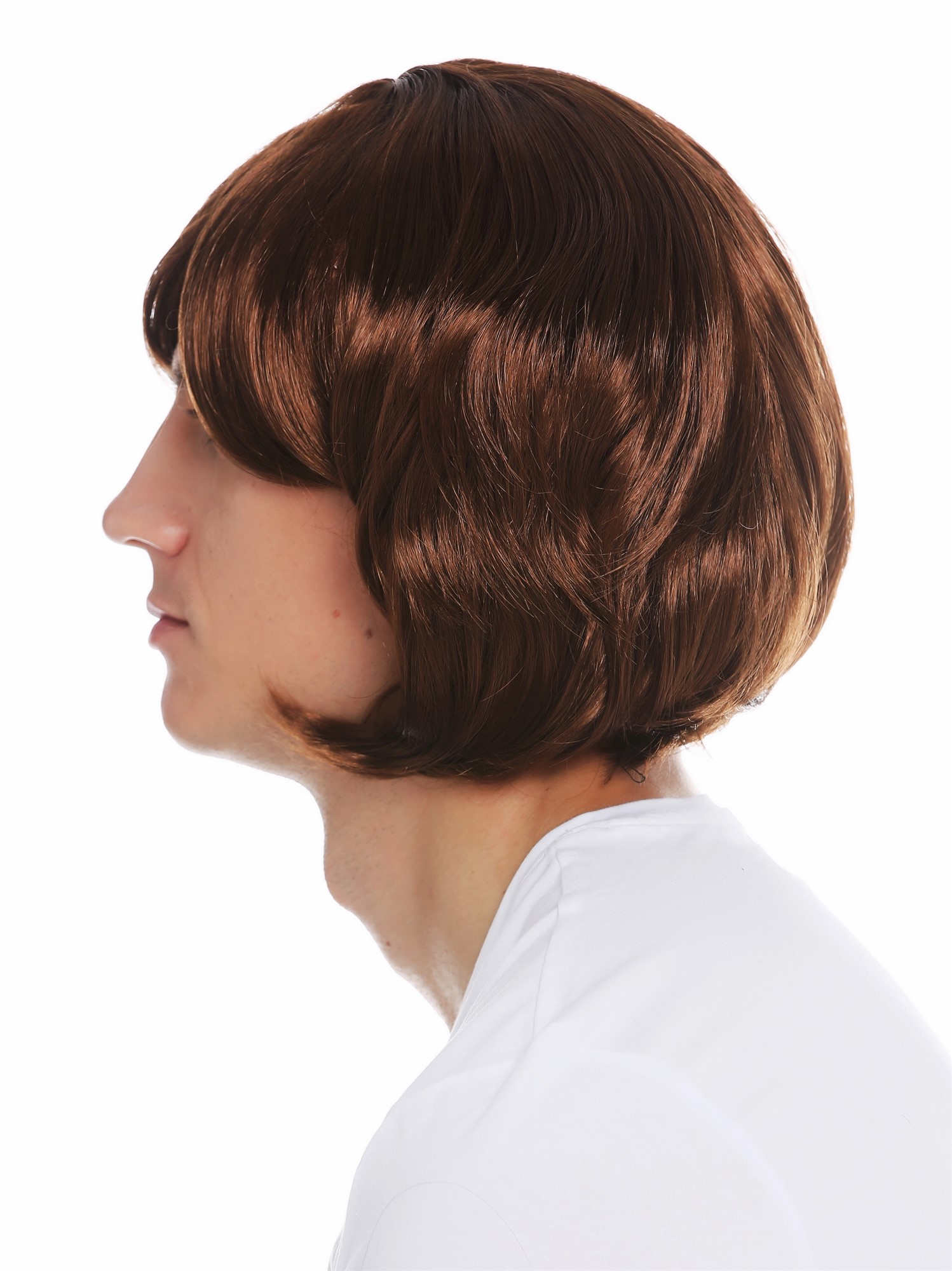 Wig carnival Halloween men middle ages minstrel crooner trashy hairstyle 2623, view 4, WIG ME UP: Your Perücken Online Shop Party Wig, Unisex, mahogany brown, wavy, short