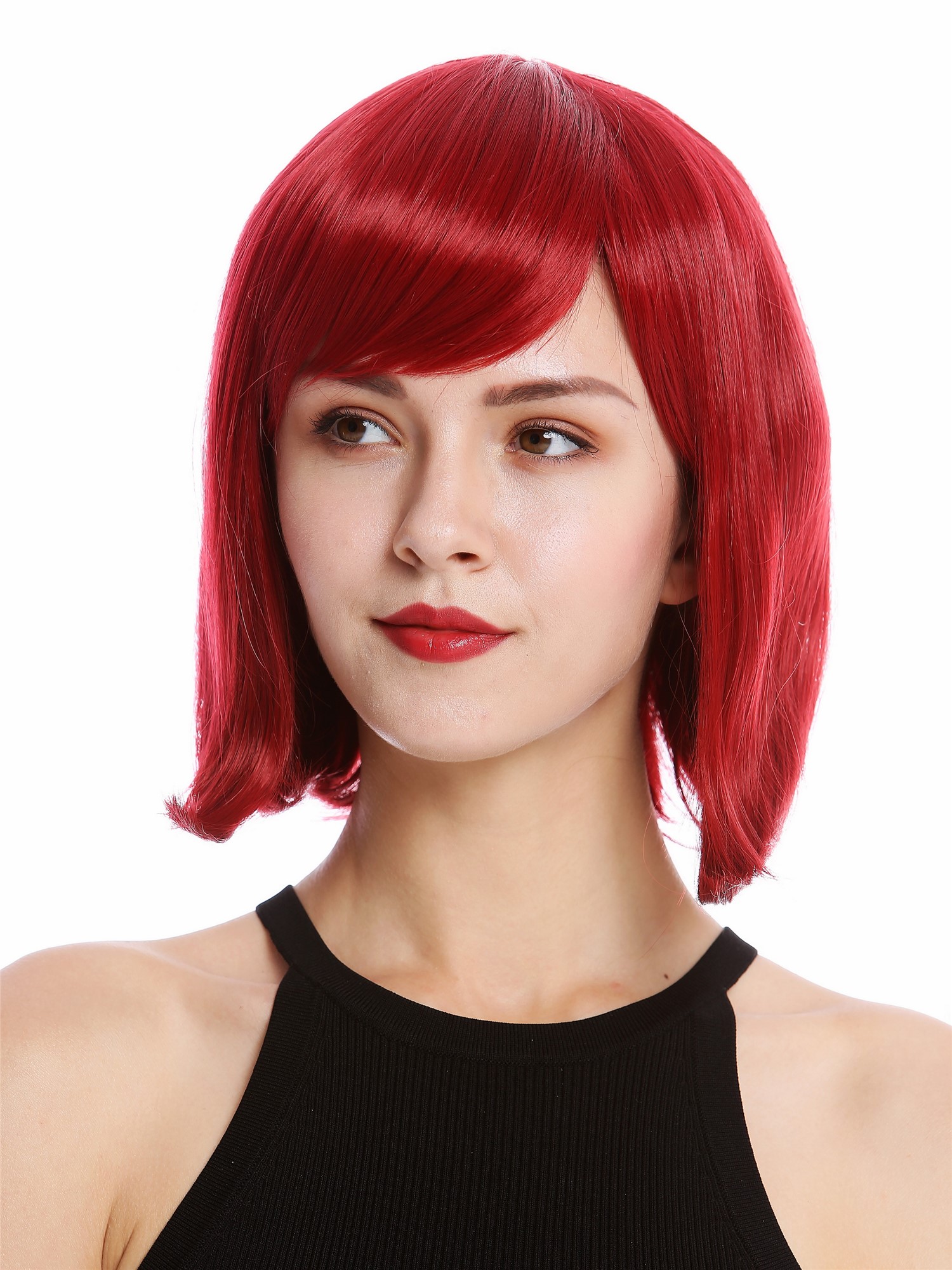 Lady wig short shoulder length Bob Longbob straight bangs ruby red  YZF-4366, view 2, WIG ME UP: Your Perücken Online Shop Quality Wigs, Ladies, cherry red, straight, short