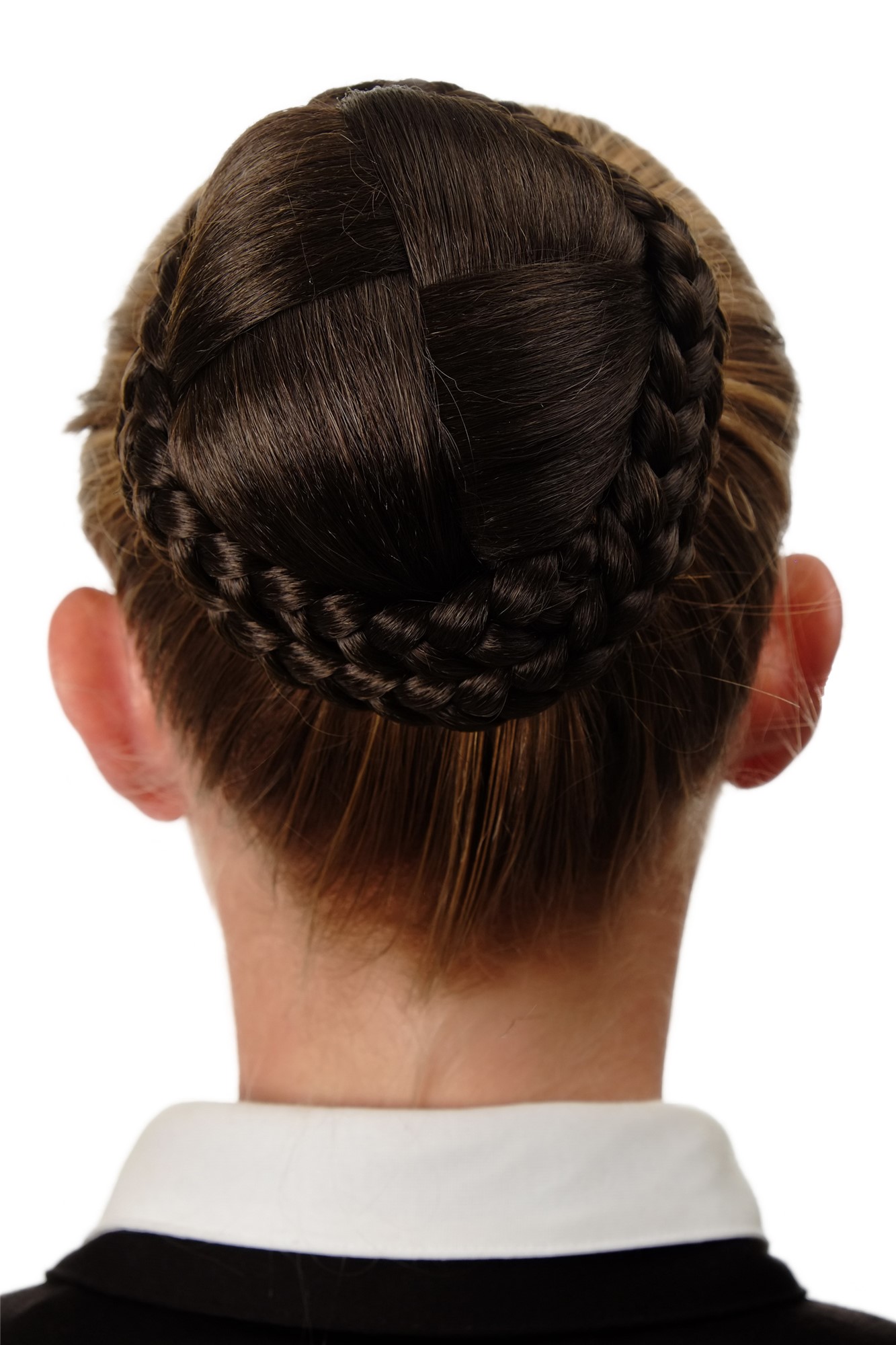 Hair Bun, medium ash brown, Braided, short