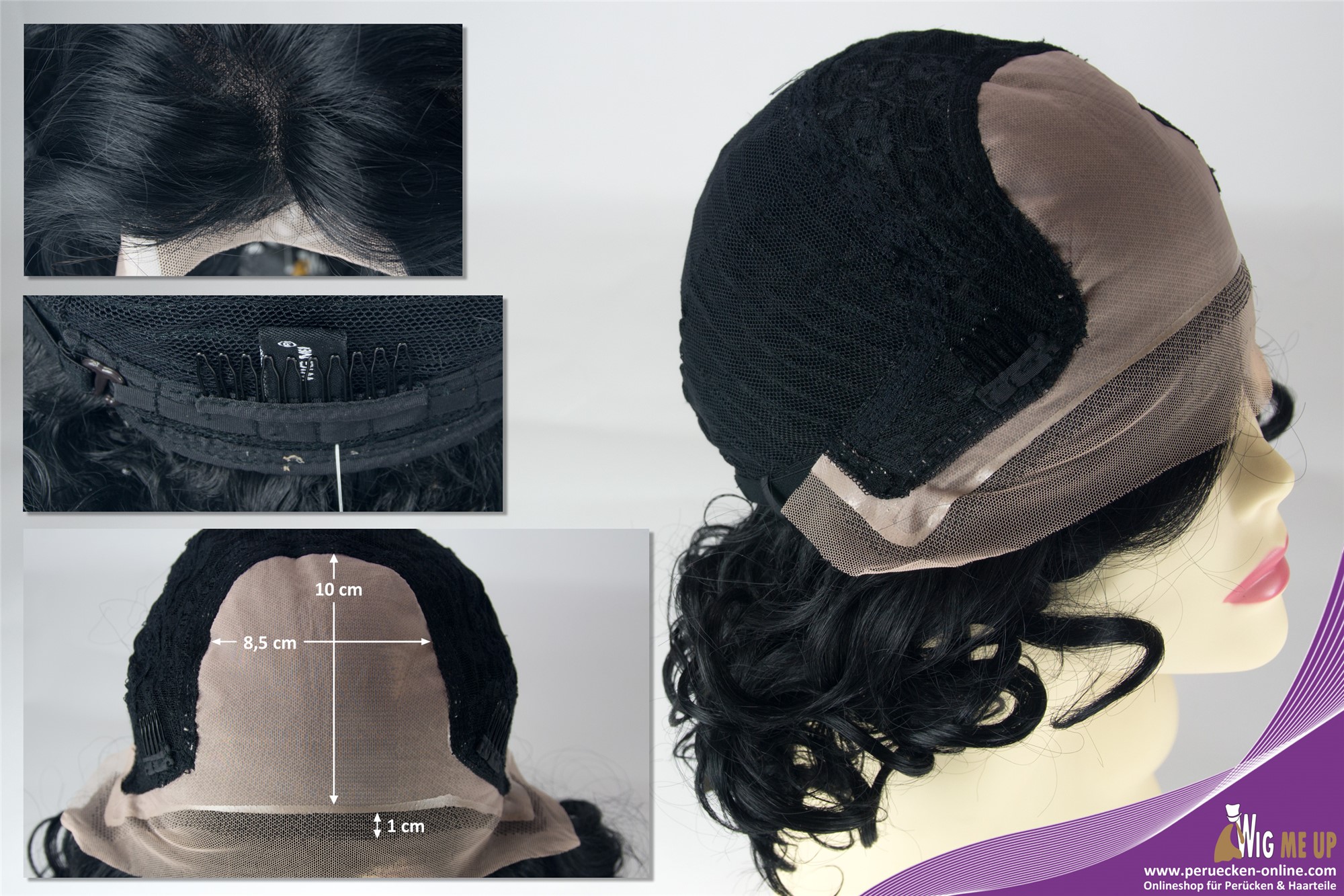 Quality Wigs, Unisex, Black, curled, short