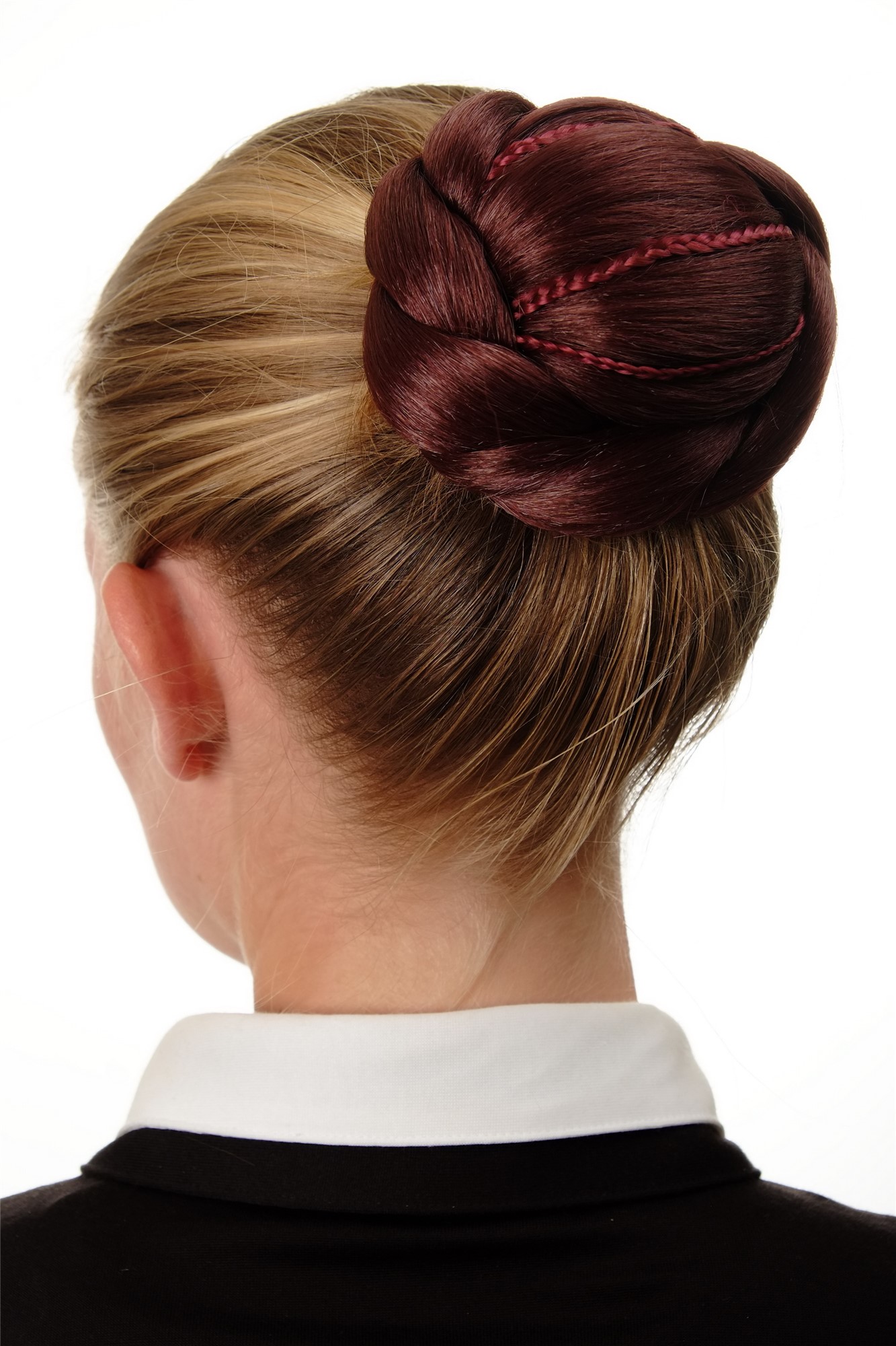 Dutt Haarknoten aufwendig geflochten Rostbraun N672-35, Ansicht 2, WIG ME UP: Ihr Perücken Online Shop geflochtener Dutt Haarteil Rostbraun