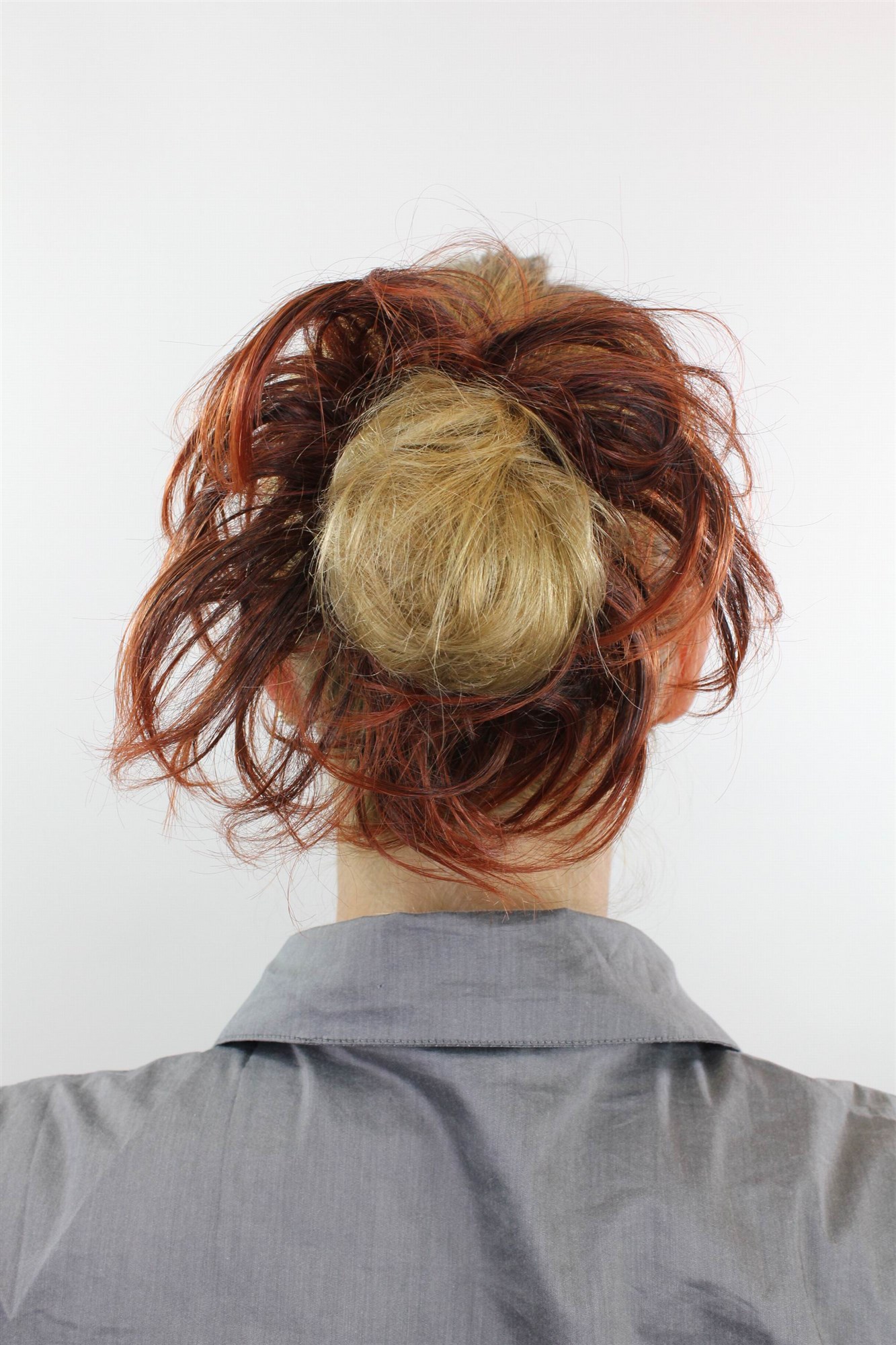 Scrunchie, red mix, curled, short