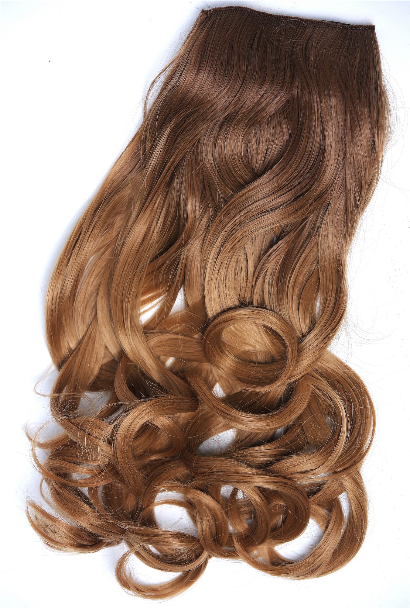 Clip-in Haarverlängerung Hinterkopf breit lockig Ombre Dunkelblond Honigblond CMT-863-053TT26, Ansicht 3, WIG ME UP: Ihr Perücken Online Shop lockige Halbperücke Blond-Mix 40 cm lang