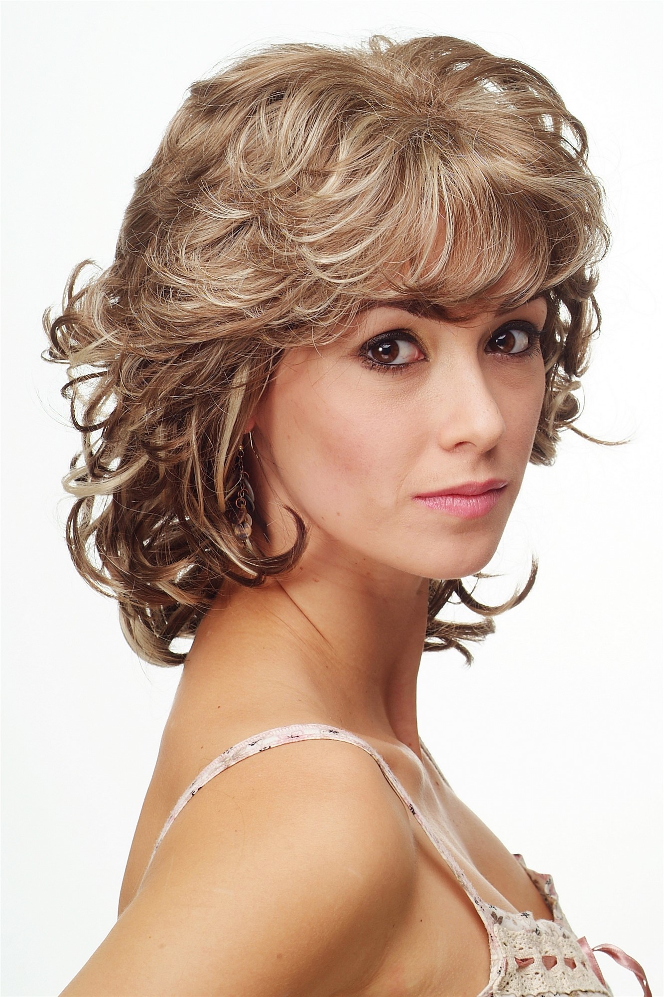 DW573-12-26 Lady  Wig medium shoulder length teased volume Diva brown streaked blond, view 3, WIG ME UP: Your Perücken Online Shop Quality Wigs, Ladies, medium brown-light blonde mix, wavy, shoulder-length