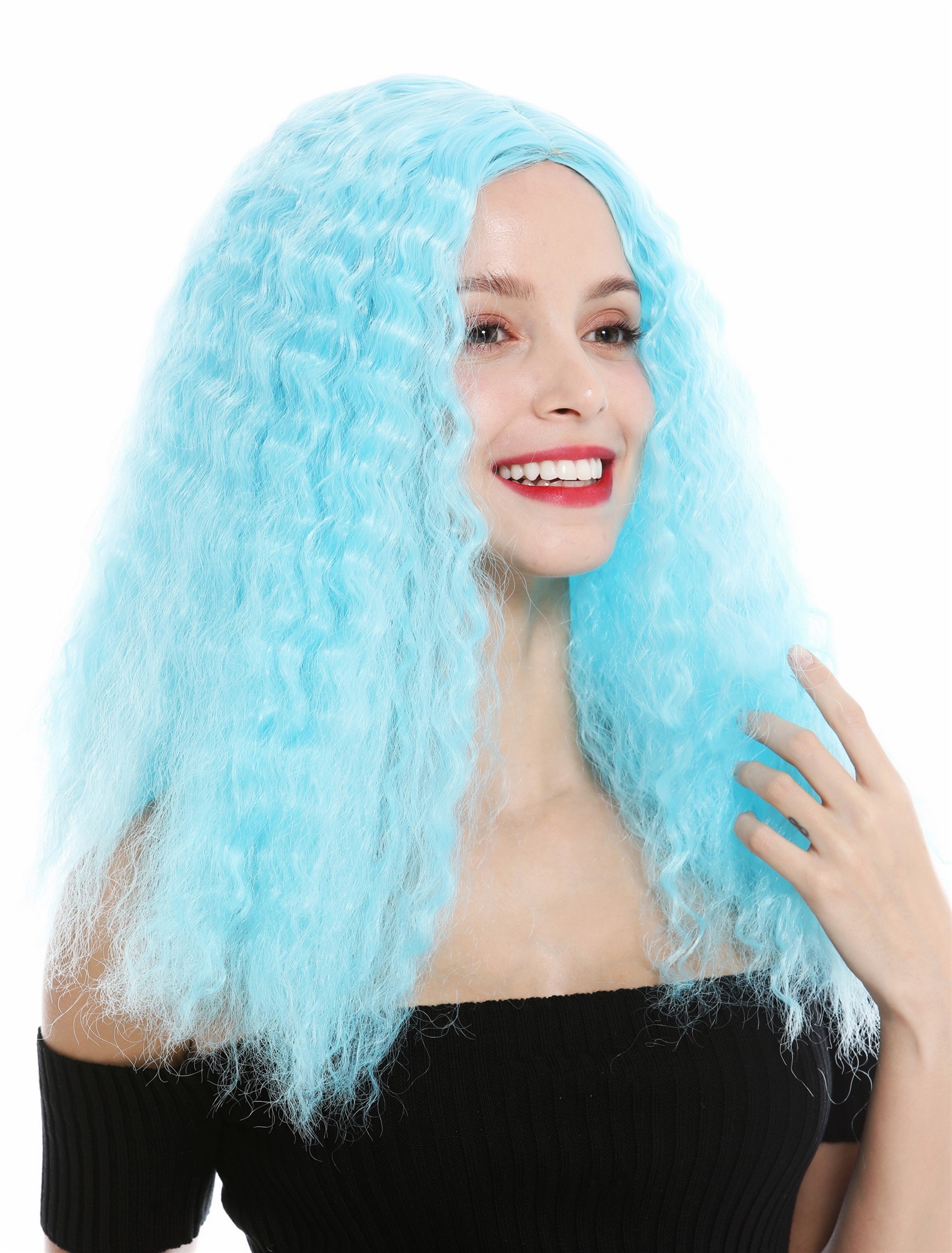 Quality Wigs, Ladies, ice blue, curled, long