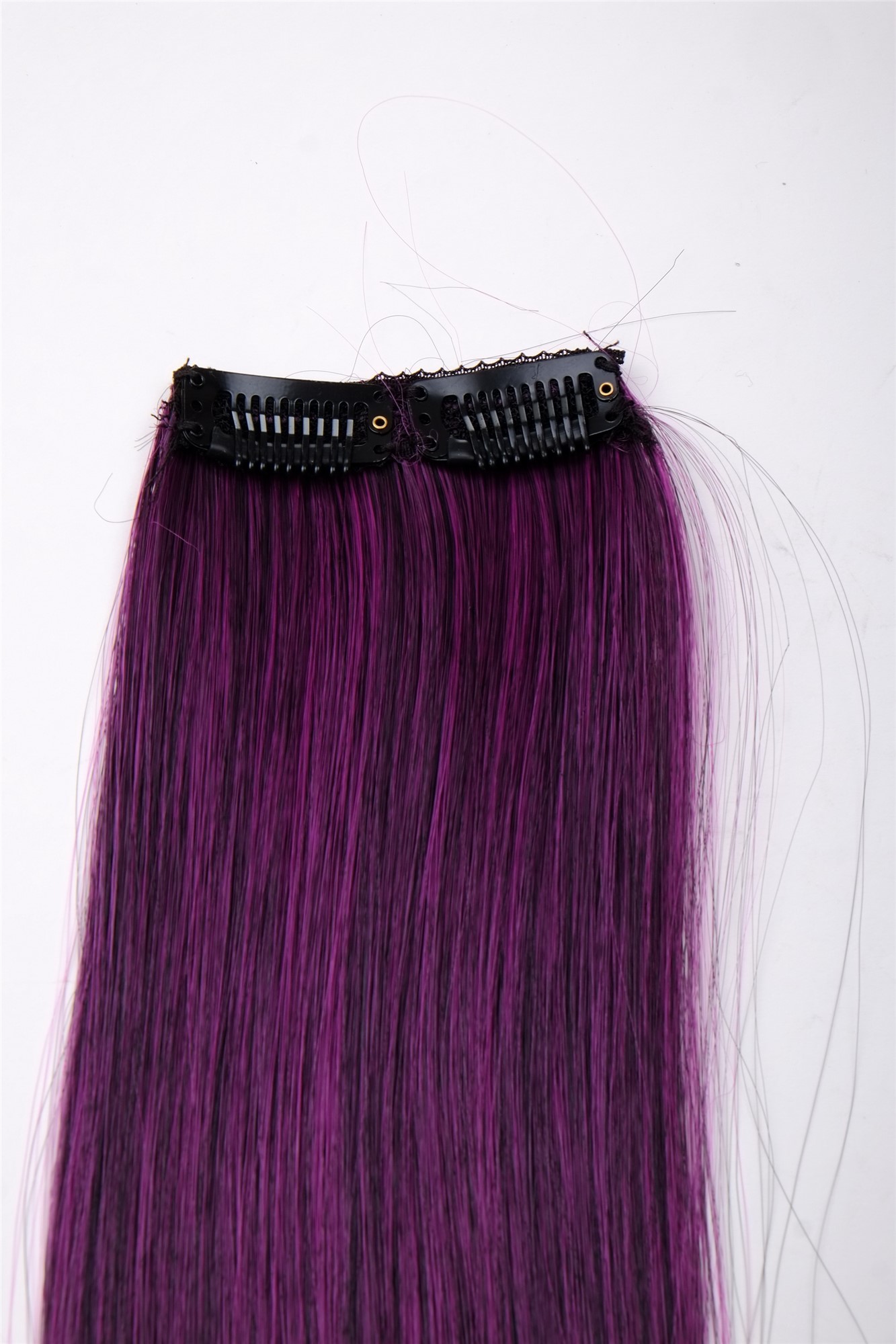 glatte Extensions Neonlila-Schwarz-Mix 45 cm lang