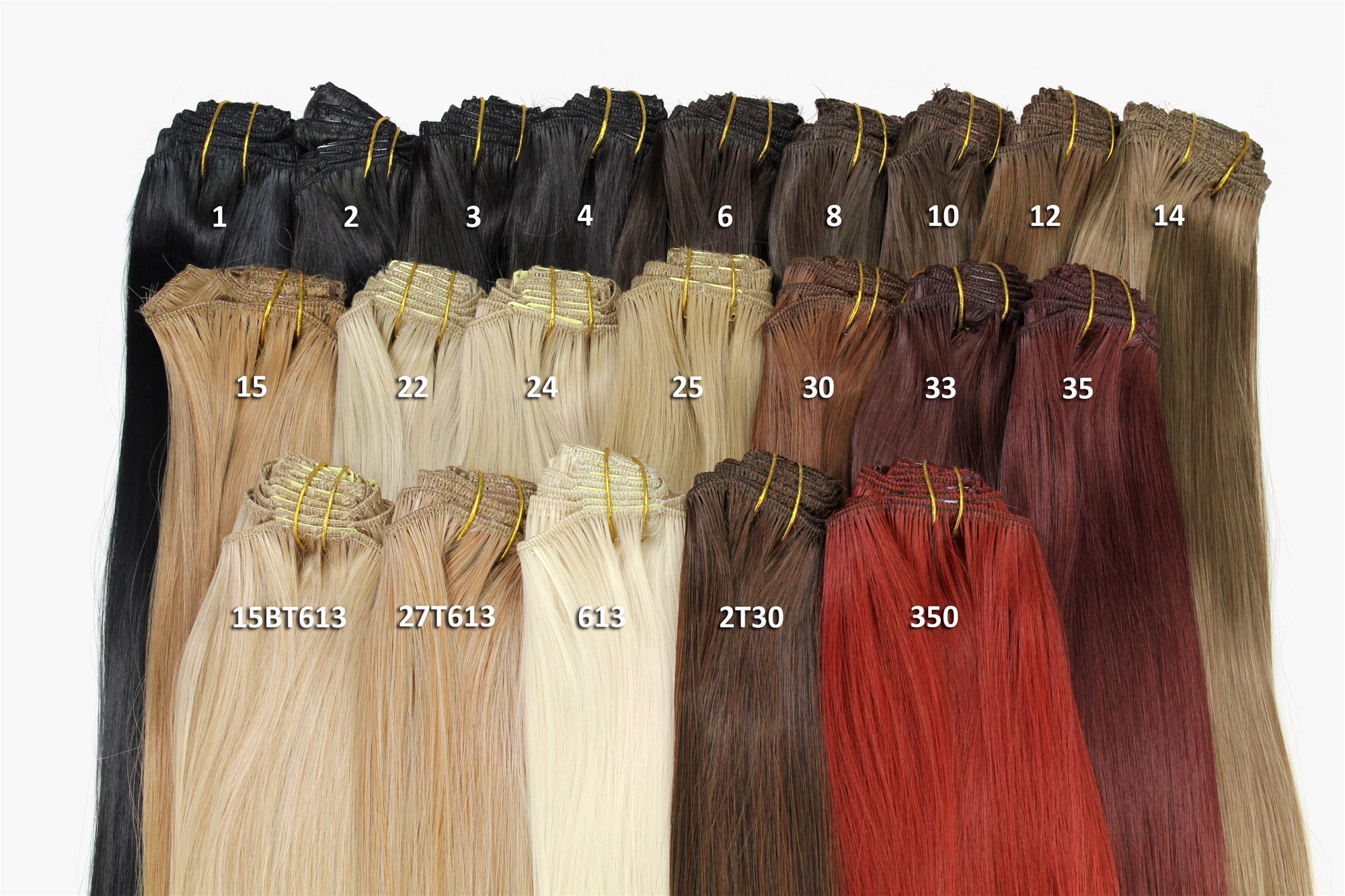 8-tlg Clip-in Komplett-Set Extensions Schwarz Schwarzbraun EX03-GGO-2, Ansicht 3, WIG ME UP: Ihr Perücken Online Shop glatte Extensions Schwarzbraun 40 cm lang