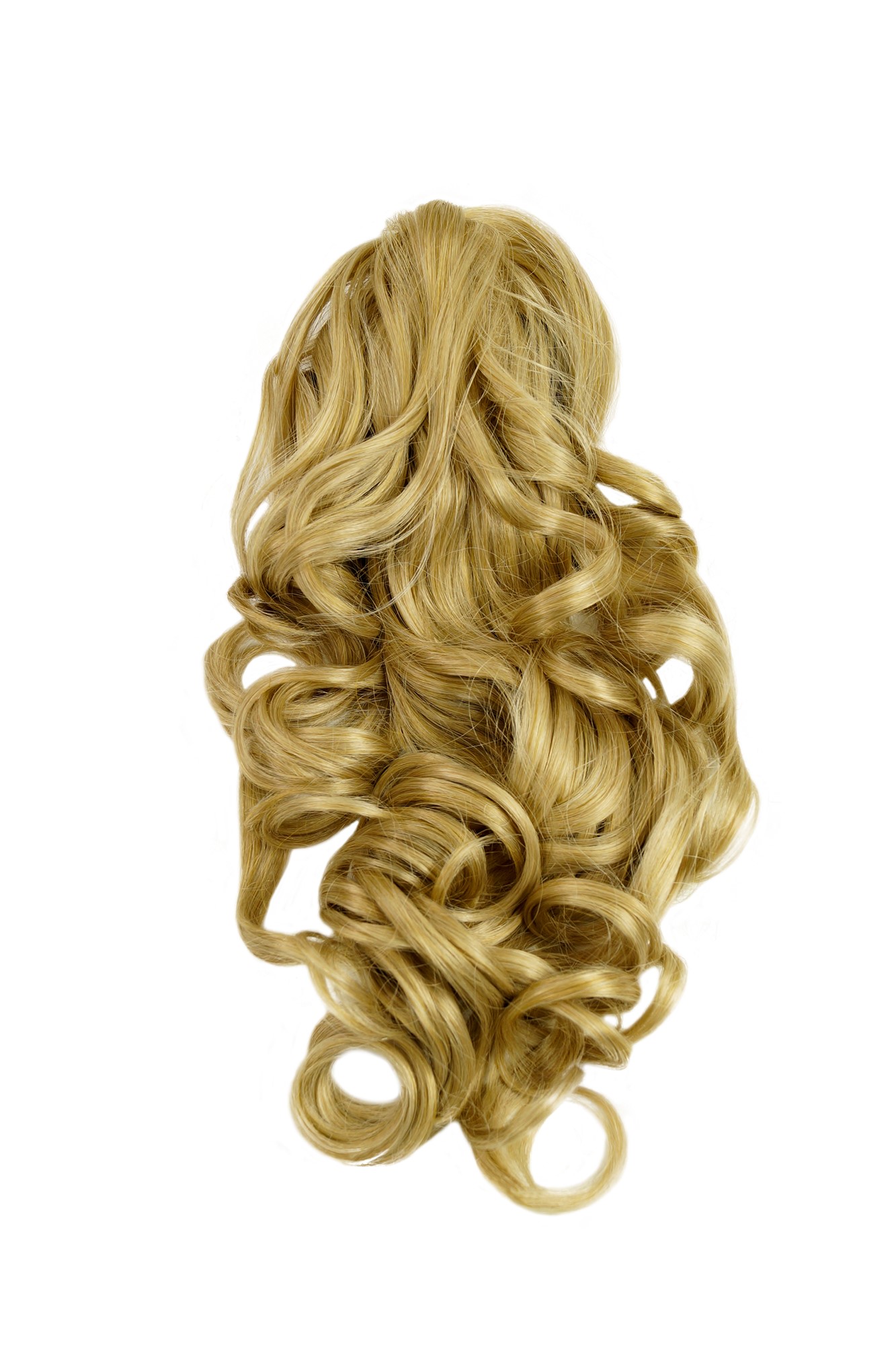 Hairpiece PONYTAIL extension VERY long BEAUTIFUL wavy slightly curly curls light blond mix 20", front view, WIG ME UP: Your Perücken Online Shop Ponytails, blond mix, curled, long