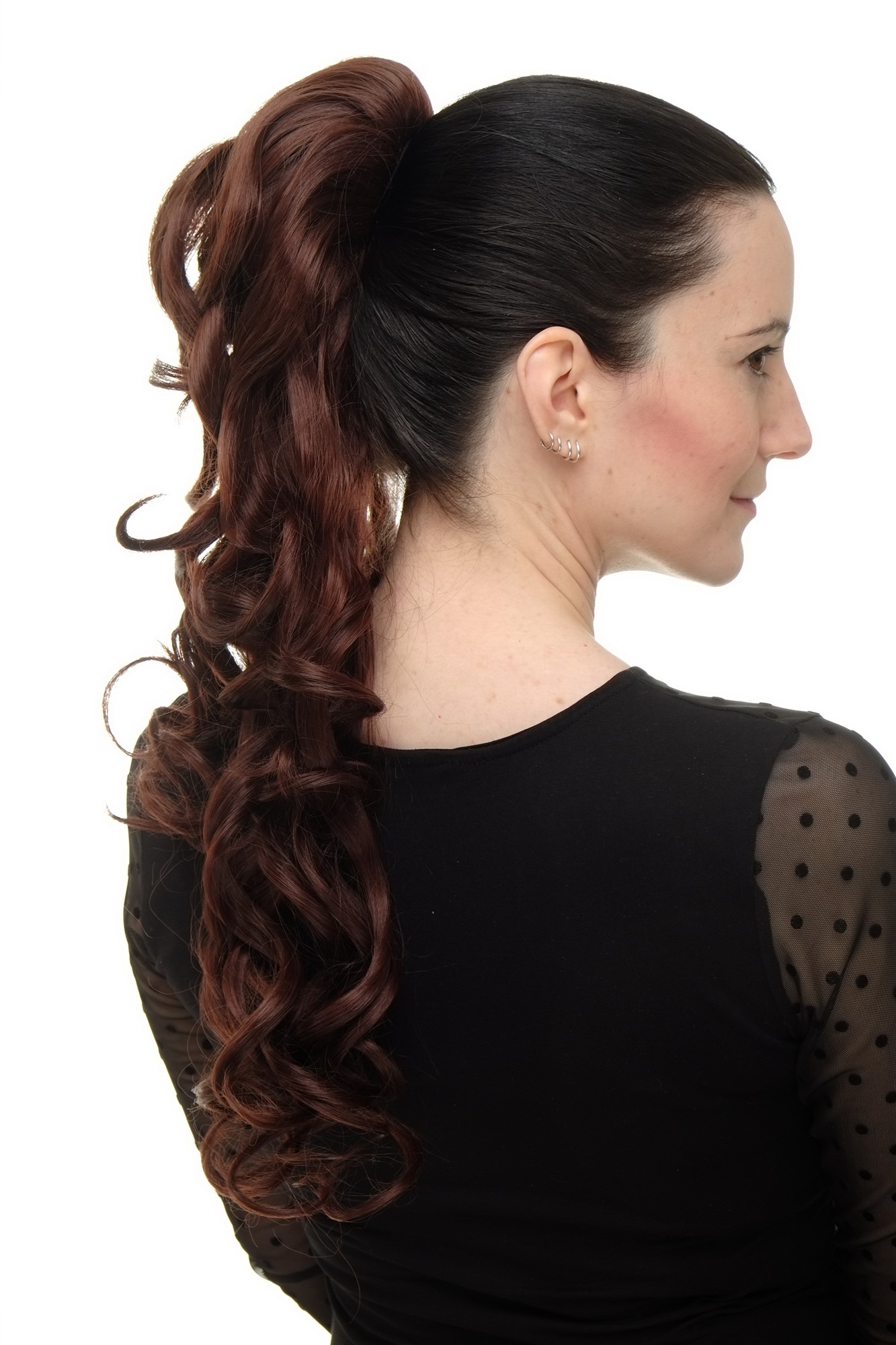 Hairpiece PONYTAIL with combs and elastic draw string curly voluminous very long mahogany redbrown, view 5, WIG ME UP: Your Perücken Online Shop Ponytails, mahogany brown, curled, long