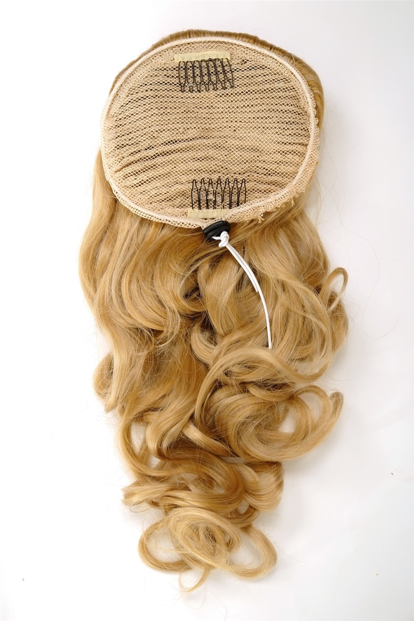 Hairpiece PONYTAIL with combs and elastic draw string curly voluminous very long bright mixed blond, view 2, WIG ME UP: Your Perücken Online Shop Ponytails, golden blonde-light blonde mix, curled, long