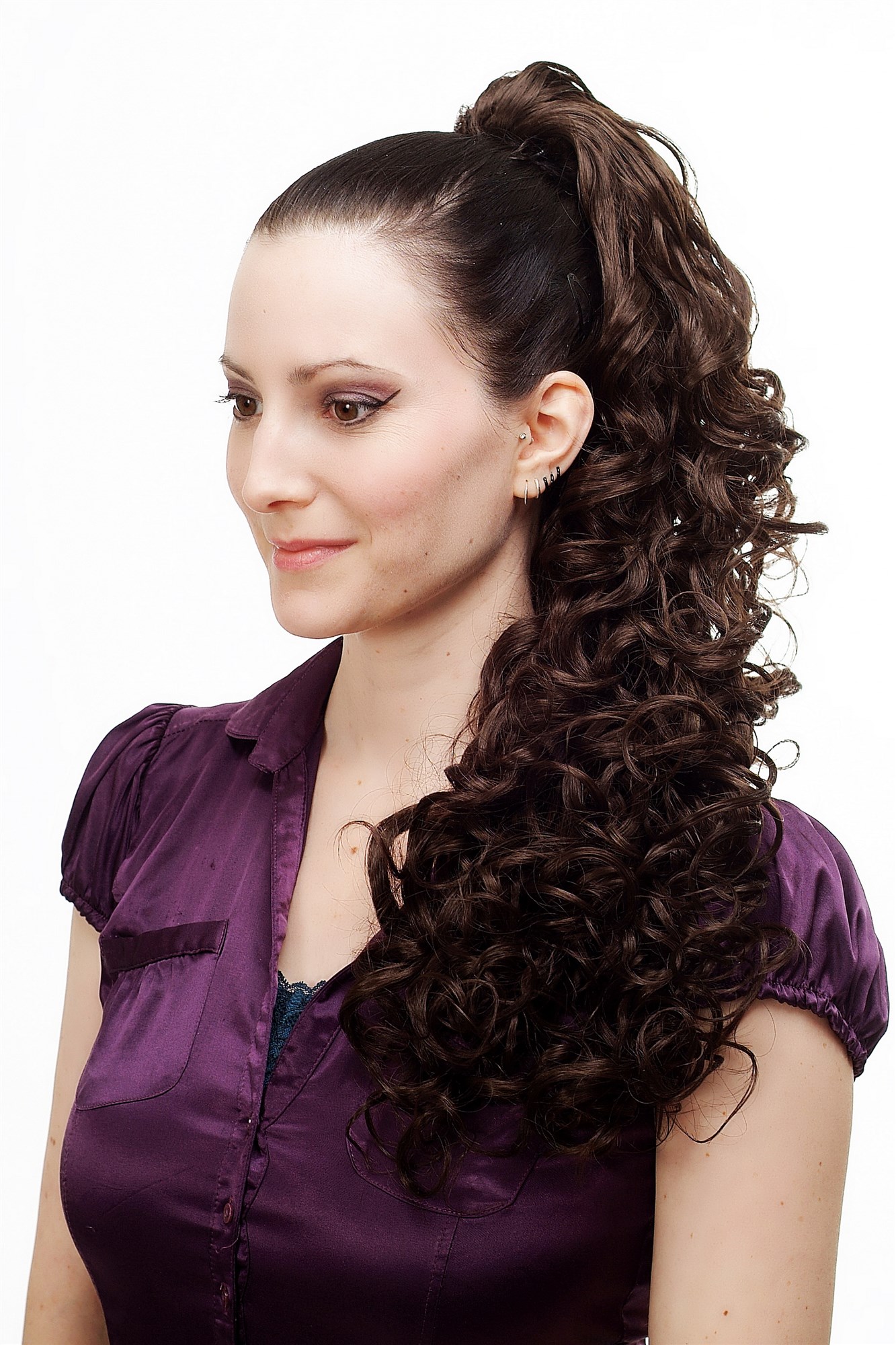 Hairpiece PONYTAIL extension VERY long MASSIVE volume voluminous curly AMAZING curls BROWN kinks, view 3, WIG ME UP: Your Perücken Online Shop Ponytails, Brown, curled, long