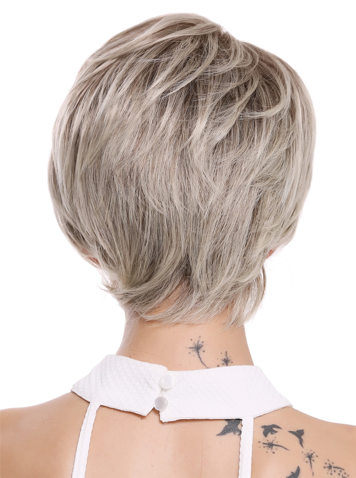 Quality Wigs, Ladies, light blonde-fawn mix, straight, short