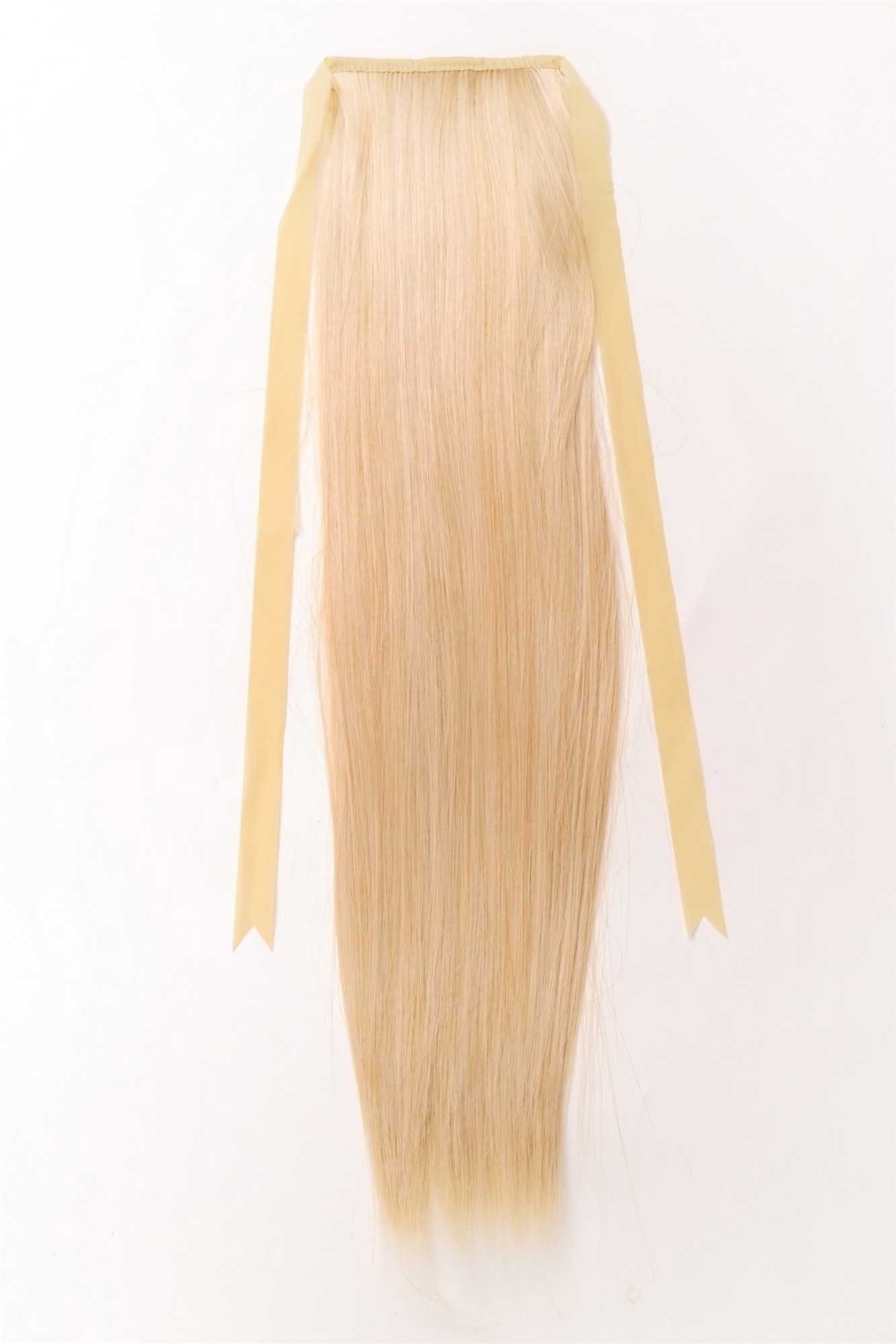 hochwertiges Haarteil glatt lang Befestigung mit Bändchen & Klammer Goldblond C9429-611, Ansicht 3, WIG ME UP: Ihr Perücken Online Shop glattes Zopf-Haarteil Hell-Goldblond 60 cm lang