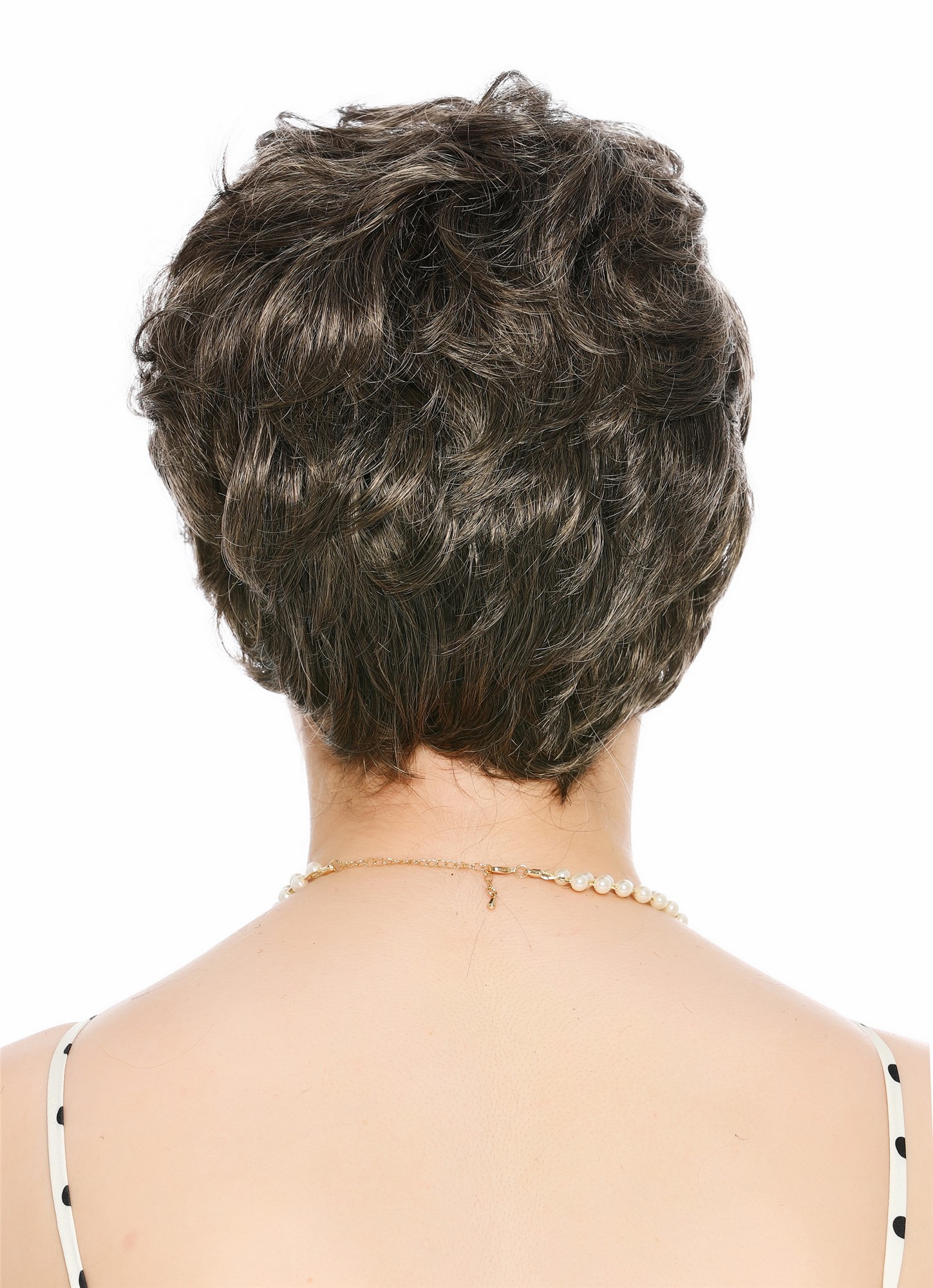 Perücke Damen Herren burschikos androgyn unsisex kurz wild gewellt Braun dunkelblonde Highlights VK-72-16SP4