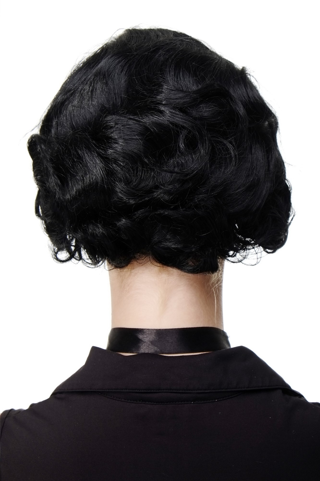 Lady wig 20s Swing Charleston Chicago short wavy middle parting black GFW1834, view 3, WIG ME UP: Your Perücken Online Shop Quality Wigs, Ladies, Black, wavy, short