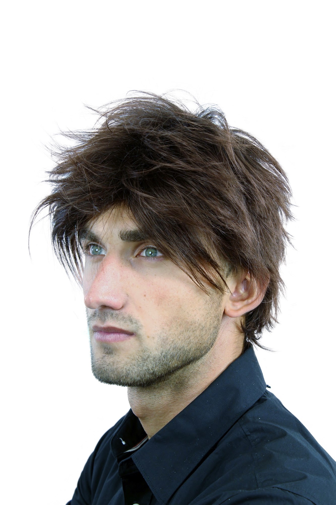 WL-2075-4T33 Men Gents  Wig short wild youthful mahogany brown mix streaked, view 2, WIG ME UP: Your Perücken Online Shop Quality Wigs, Men, chestnut, wavy, short