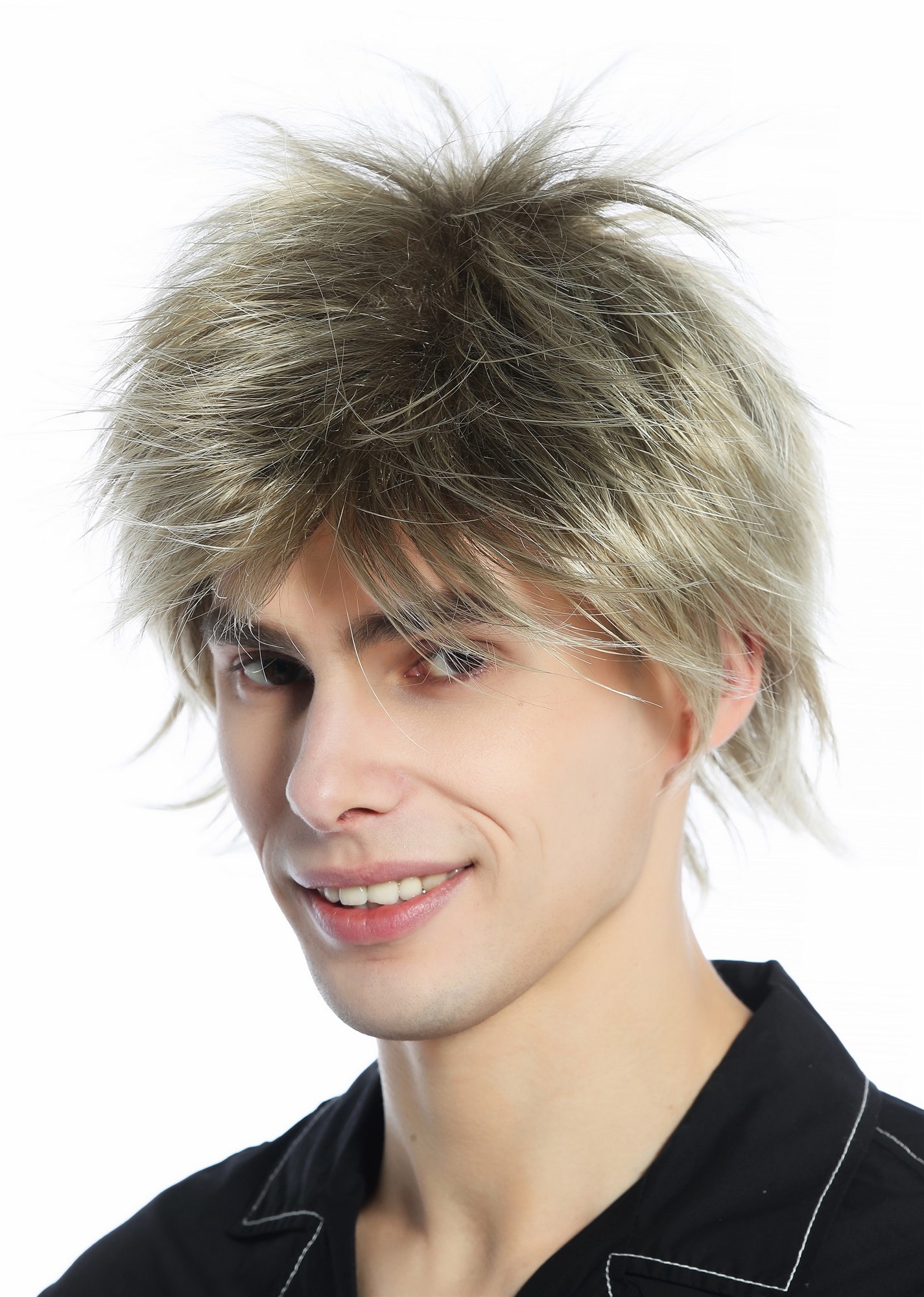 Wig Men Women Halloeen short wild unruly 80s retro style mixed blond M-261 , view 2, WIG ME UP: Your Perücken Online Shop Quality Wigs, Unisex, Blondmix, straight, short