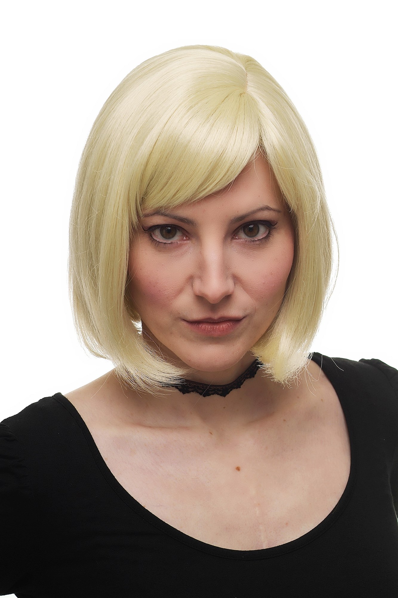 hochwertige Qualitätsperücken, Damen Perücke kurz Bob warmes helles Blond 3270-88E, Ansicht 6, WIG ME UP: Ihr Perücken Online Shop glatte Tressen-Perücke mit Kopfhaut-Imitat Schwedenblond kurze Haare für Damen