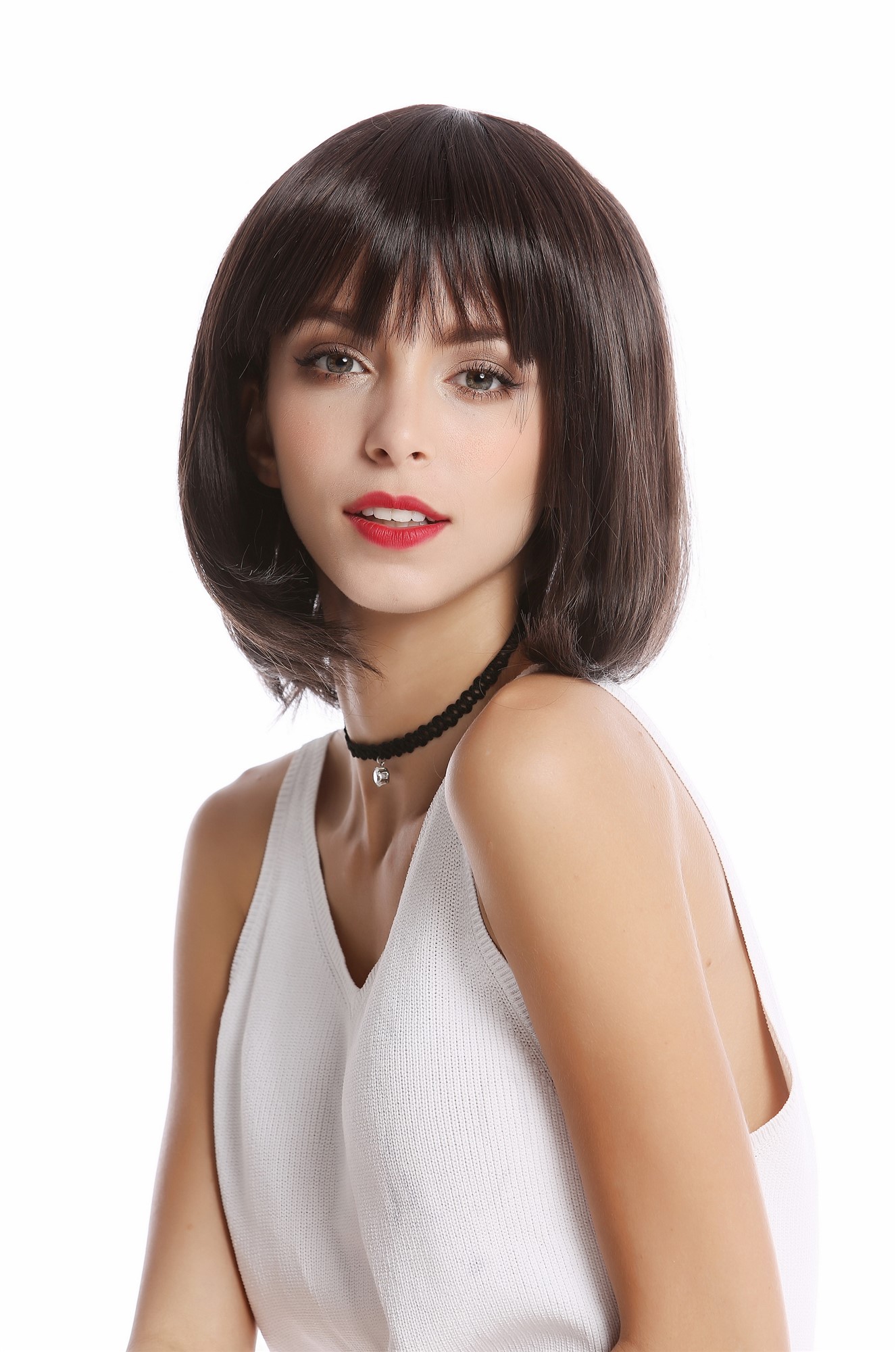 Quality Wigs, Ladies, brown mix, straight, short