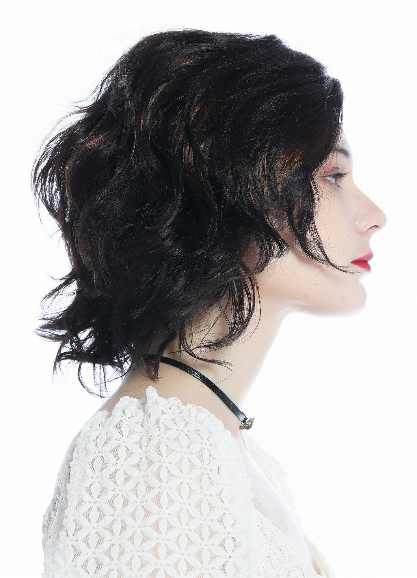 Ladies' wig women short wild wavy parting parted chestnut brown mix DW3334, view 5, WIG ME UP: Your Perücken Online Shop Quality Wigs, Ladies, chocolate brown with hazelnut highlights, wavy, shoulder-length