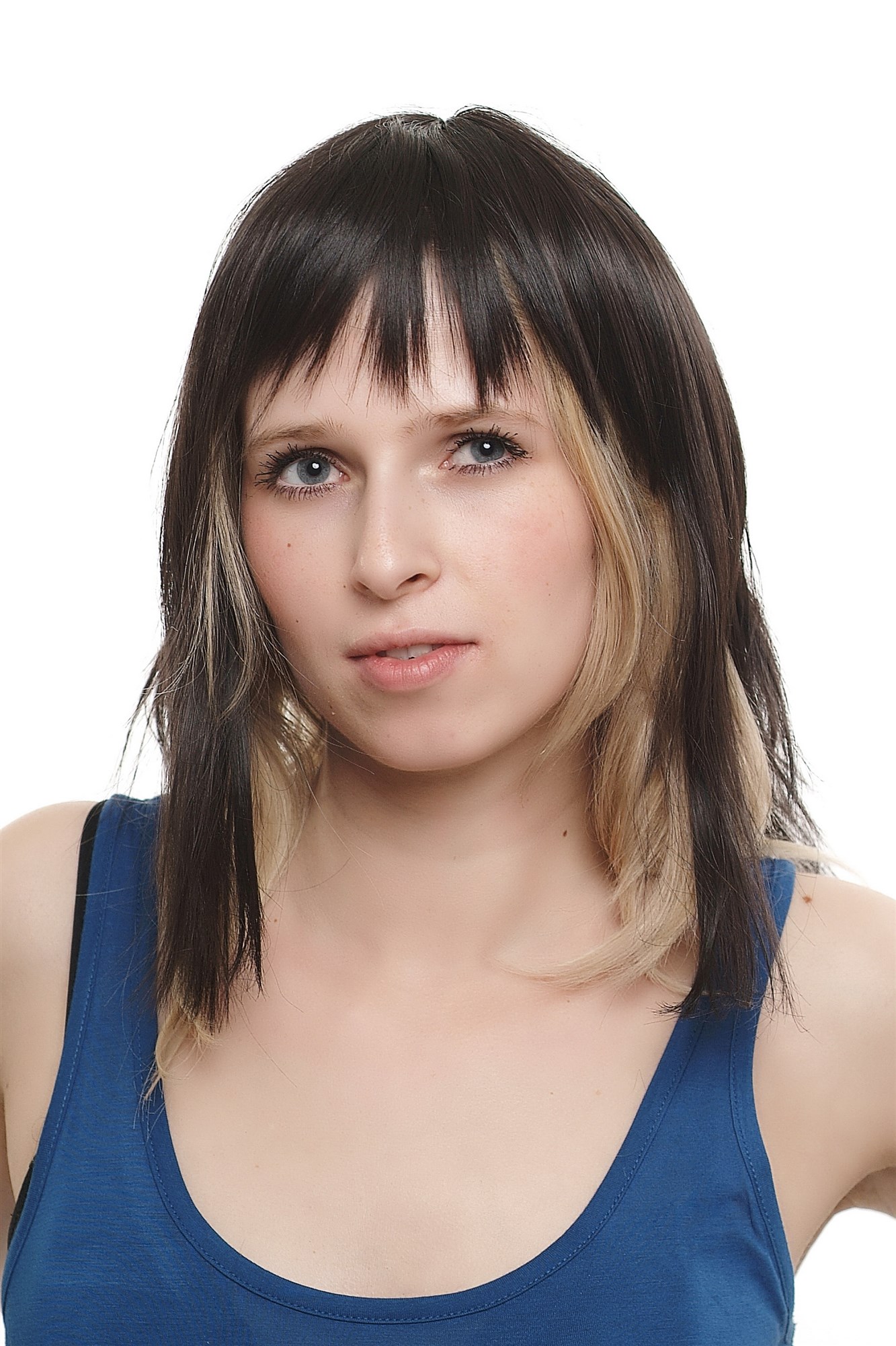 Haarteil Clip-In Haaraufsatz Toupet Schwarz Schwarzbraun H9302-2, Vorderansicht, WIG ME UP: Ihr Perücken Online Shop Toupet glatt Braun 30 cm