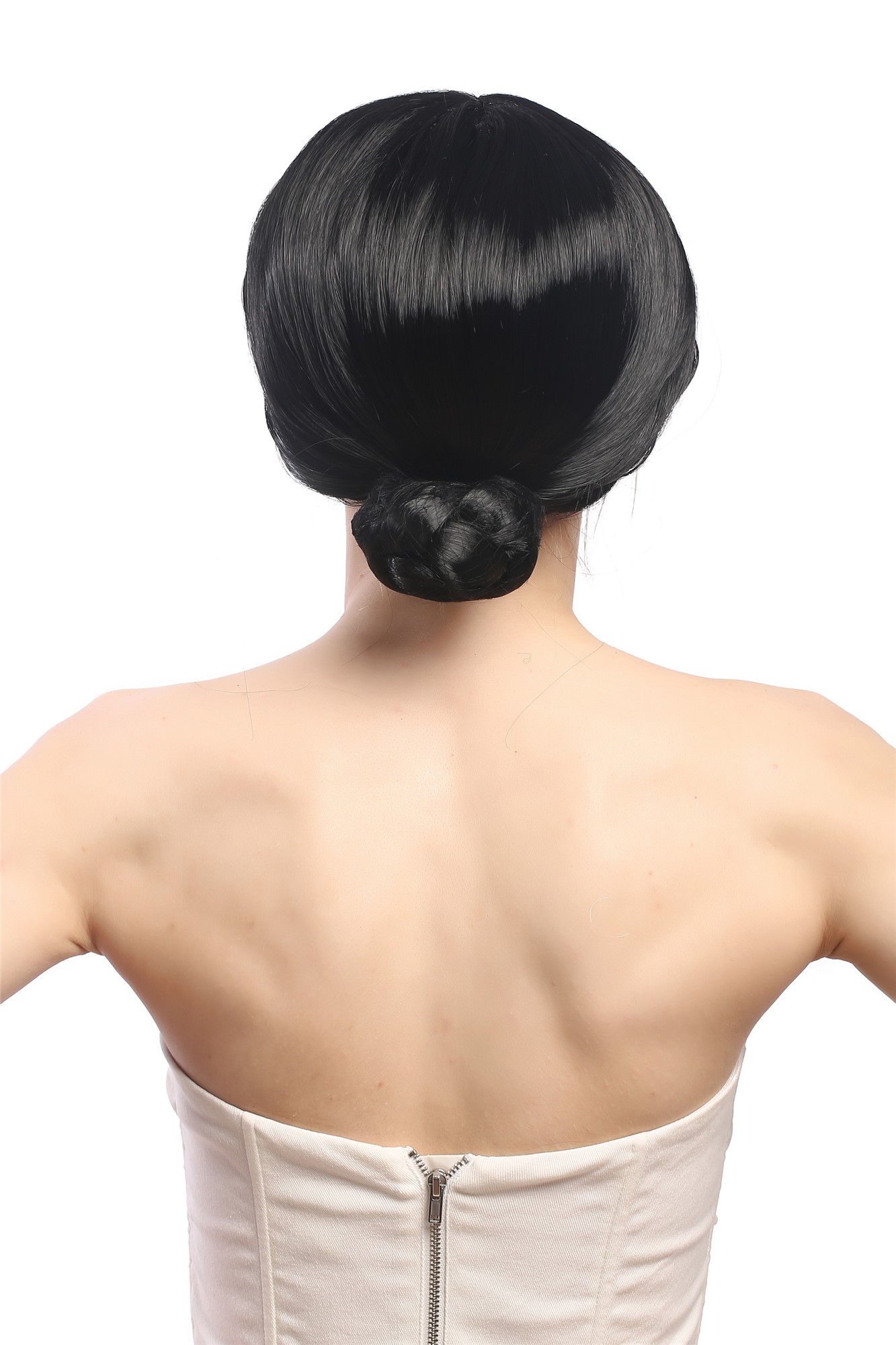 Lady Party Wig Fancy Dress black hairbun Governess Prima Ballerina ballet dancer Piano Teacher, view 3, WIG ME UP: Your Perücken Online Shop Party Wig, Ladies, Black, Braided, short
