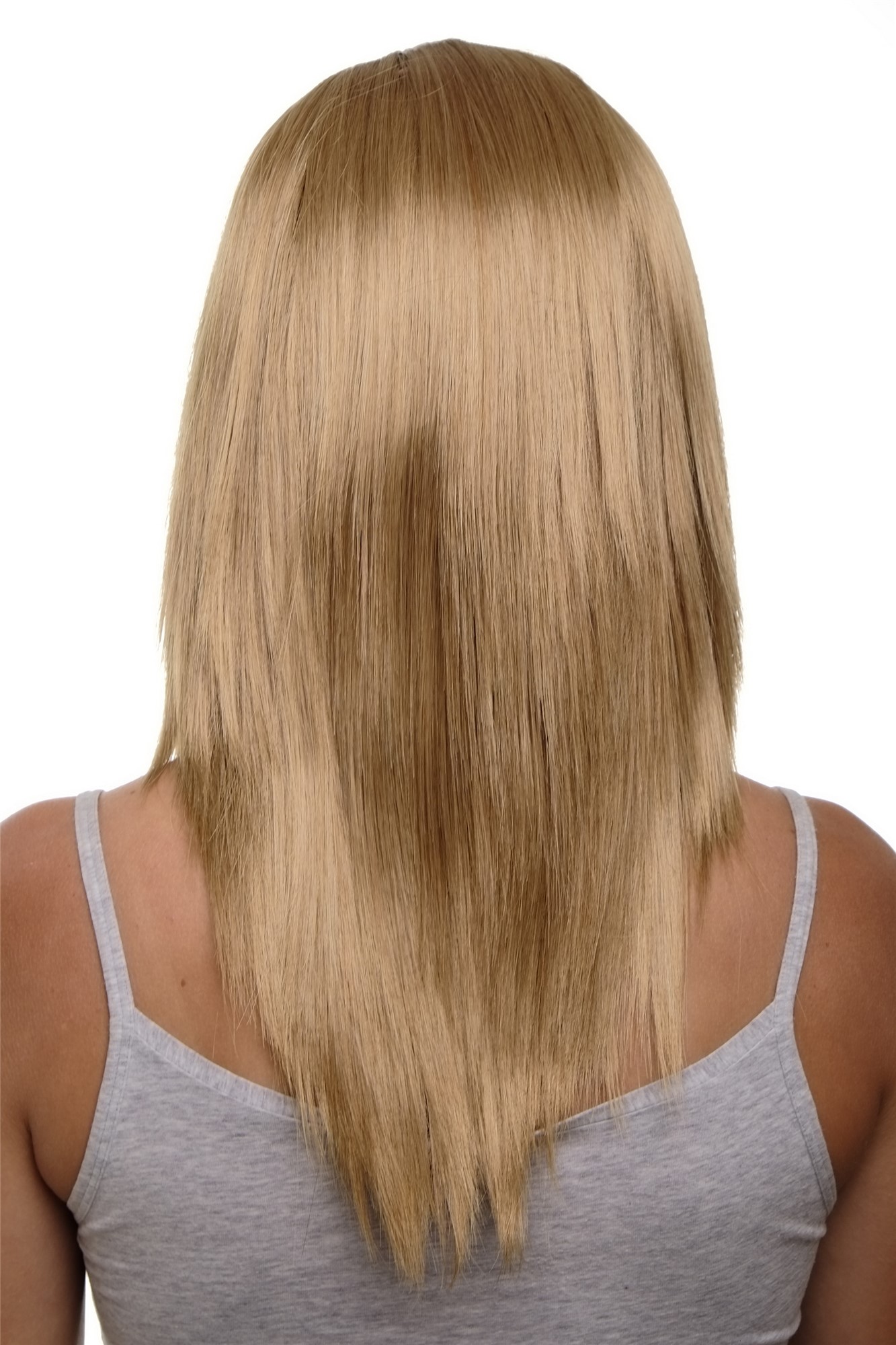 Clip-in Haarteil mit 5 Klammern glatte lange Haare Gold-Aschblond HD1401-19, Vorderansicht, WIG ME UP: Ihr Perücken Online Shop glatte Halbperücke Gold-Aschblond 50 cm lang