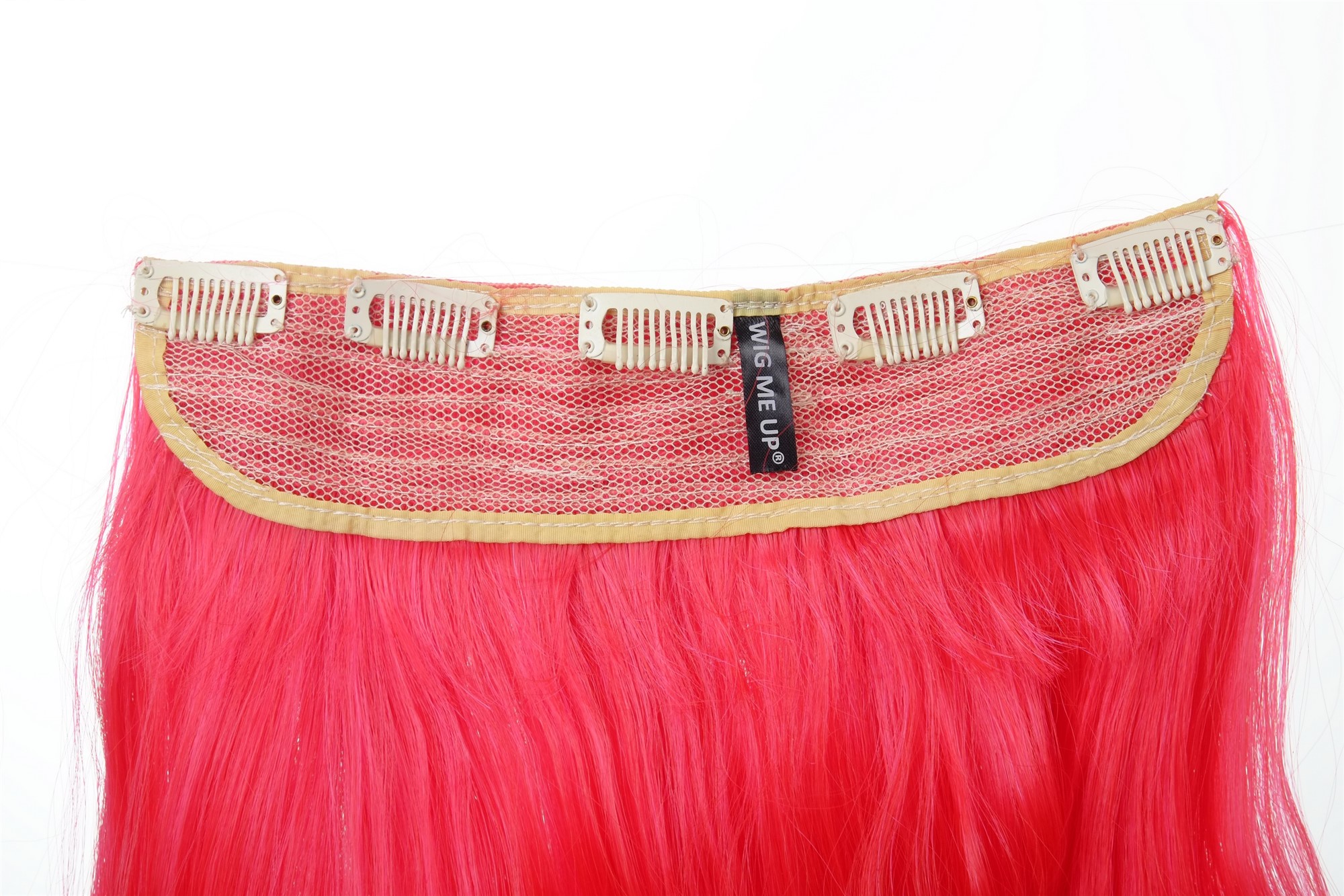 5 Clip-In Extension lockig Ombre Knallrot-Neonrosa-Mix YZF-3180P-113/TF2315, Ansicht 3, WIG ME UP: Ihr Perücken Online Shop wellige Halbperücke Knallrot-Neonrosa-Mix 50 cm lang