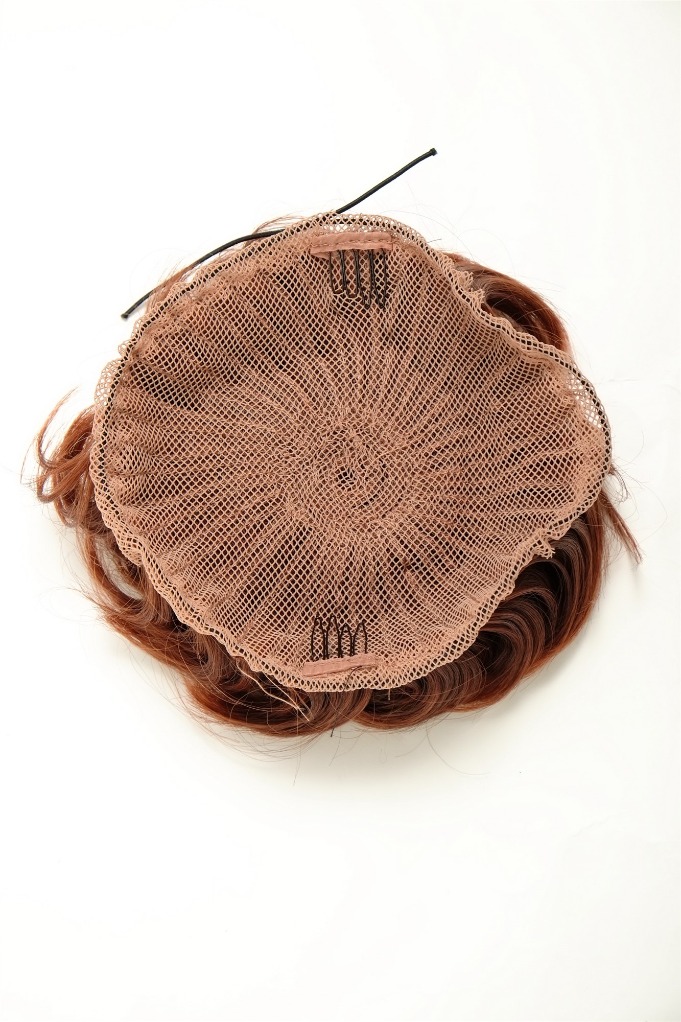 Haarteil Dutt Haarrose Buschig Braun-Rot-Mix Q840-33T350, Ansicht 2, WIG ME UP: Ihr Perücken Online Shop lockiger Dutt Haarteil Mahagonibraun-Kupferrot-Mix