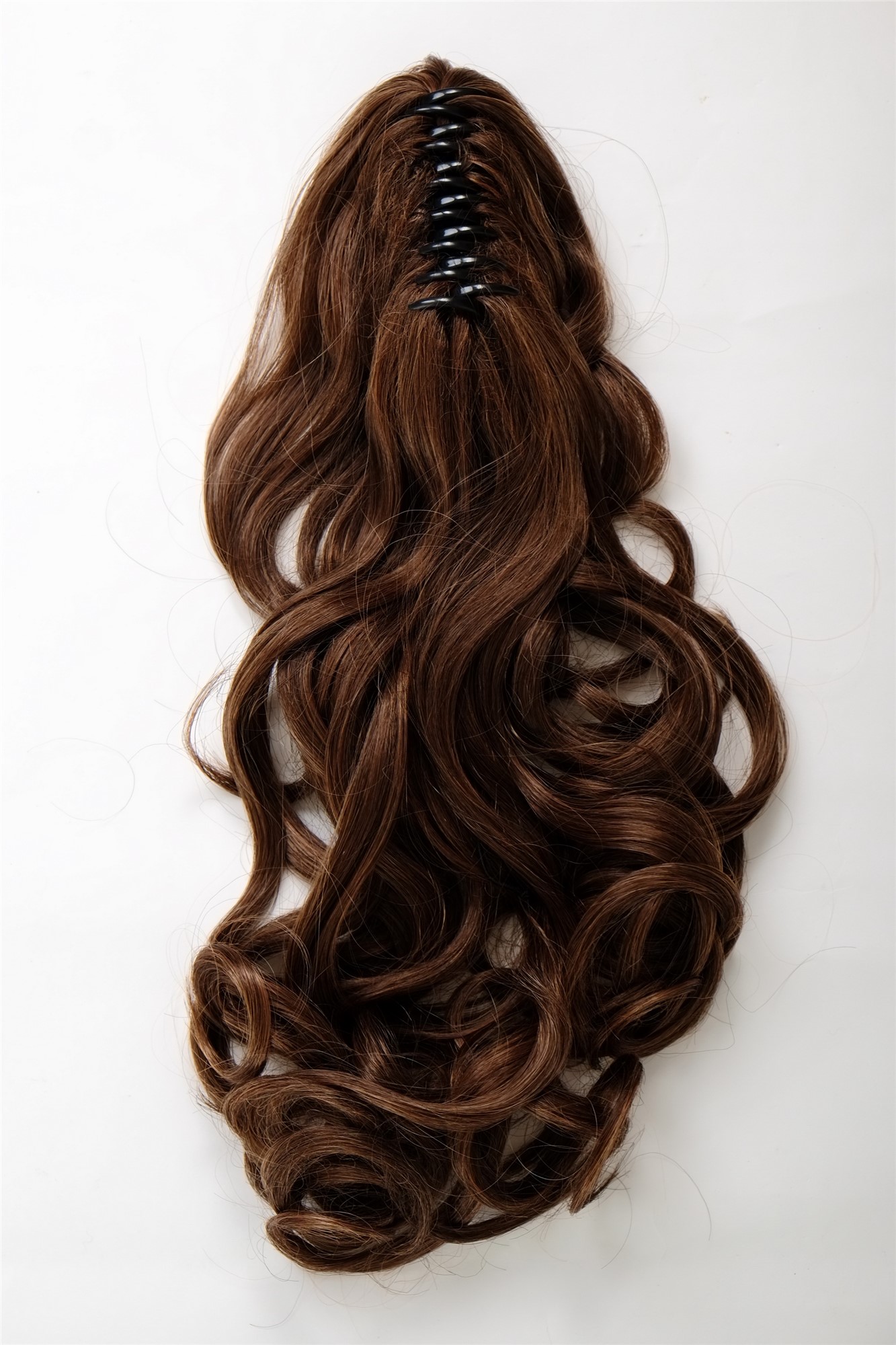 Hairpiece PONYTAIL extension VERY long BEAUTIFUL wavy slightly curly curls mixed brown 20", view 3, WIG ME UP: Your Perücken Online Shop Ponytails, medium brown-reddish brown mix, curled, long