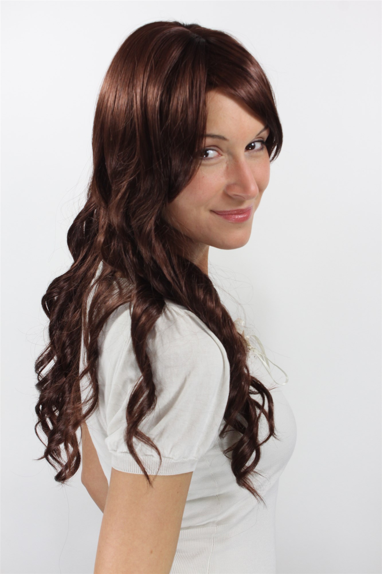 WIG slight Corkscrew Curls BROWN/BRUNETTE long (9340 Colour 33), view 4, WIG ME UP: Your Perücken Online Shop Quality Wigs, Ladies, chestnut, curled, long