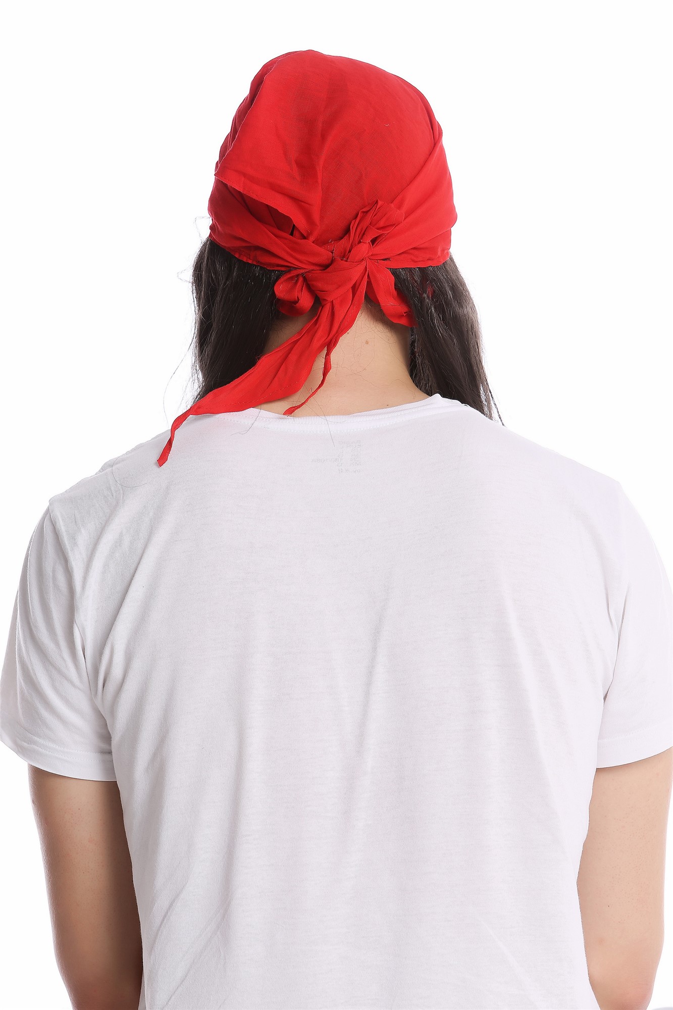günstige Party Perücke, Perücke Bandana Pirat schwarz Perlen A72325-P1, Ansicht 3, WIG ME UP: Ihr Perücken Online Shop glatte Party Perücke Schwarz schulterlange Haare Unisex