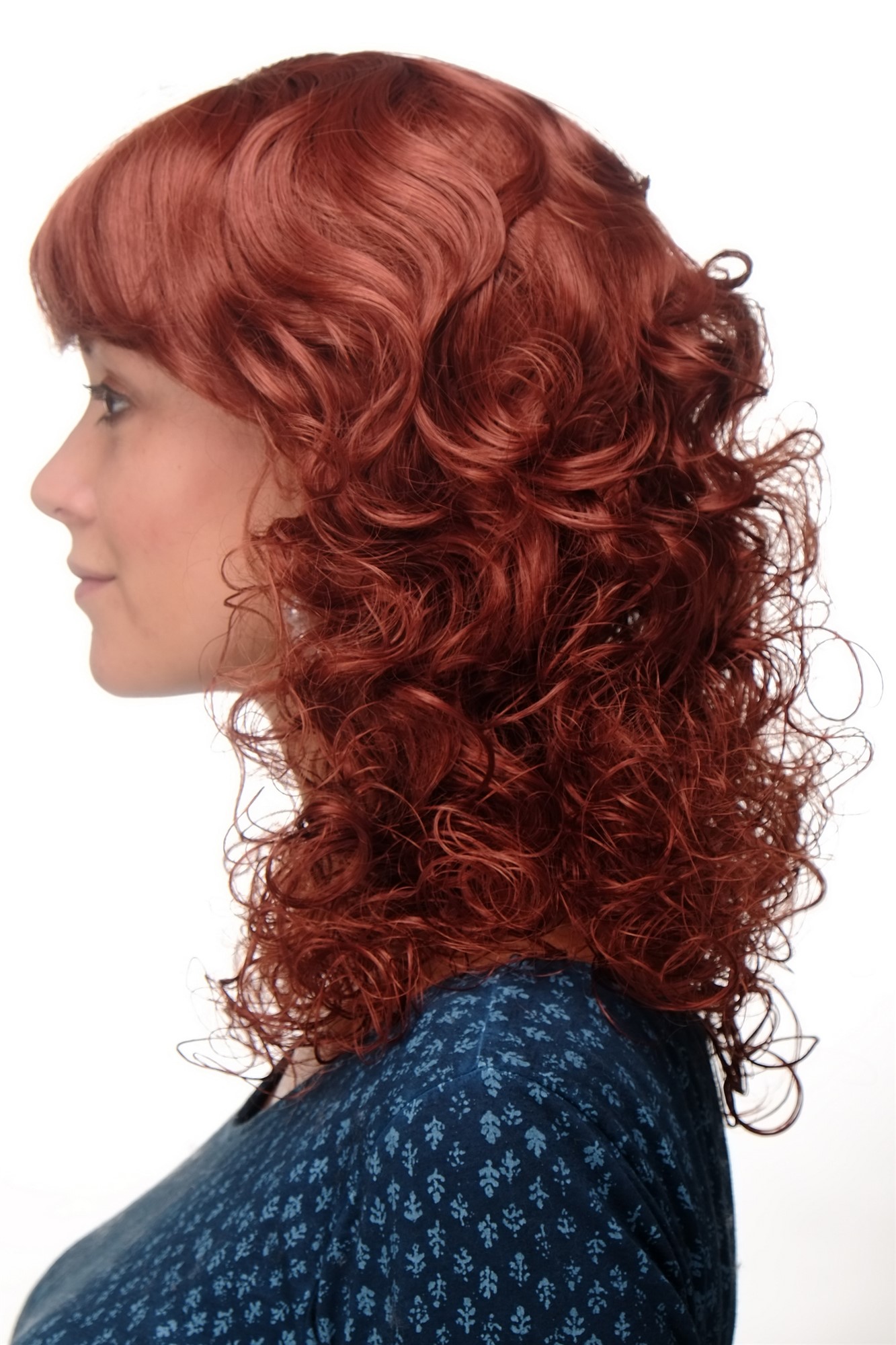 hochwertige Qualitätsperücken, Perücke Kupferrot Märchenhaft Romantisch MC008-130, Ansicht 2, WIG ME UP: Ihr Perücken Online Shop lockige Tressen-Perücke mit Kopfhaut-Imitat Kupferrot schulterlange Haare für Damen