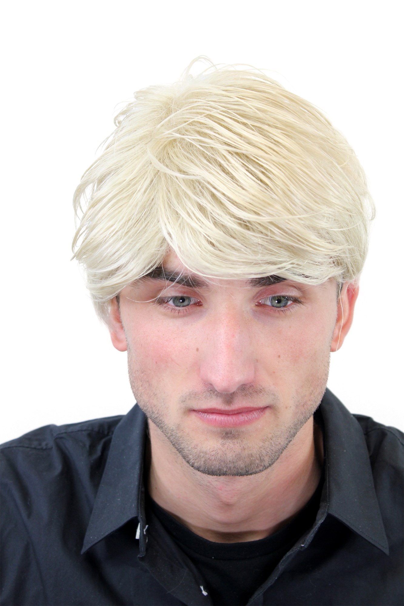 Men's WIG (for Men or Unisex) HIGH  synthetic short BRIGHT BLOND youthful young look Man, front view, WIG ME UP: Your Perücken Online Shop Quality Wigs, Men, Blonde, straight, short