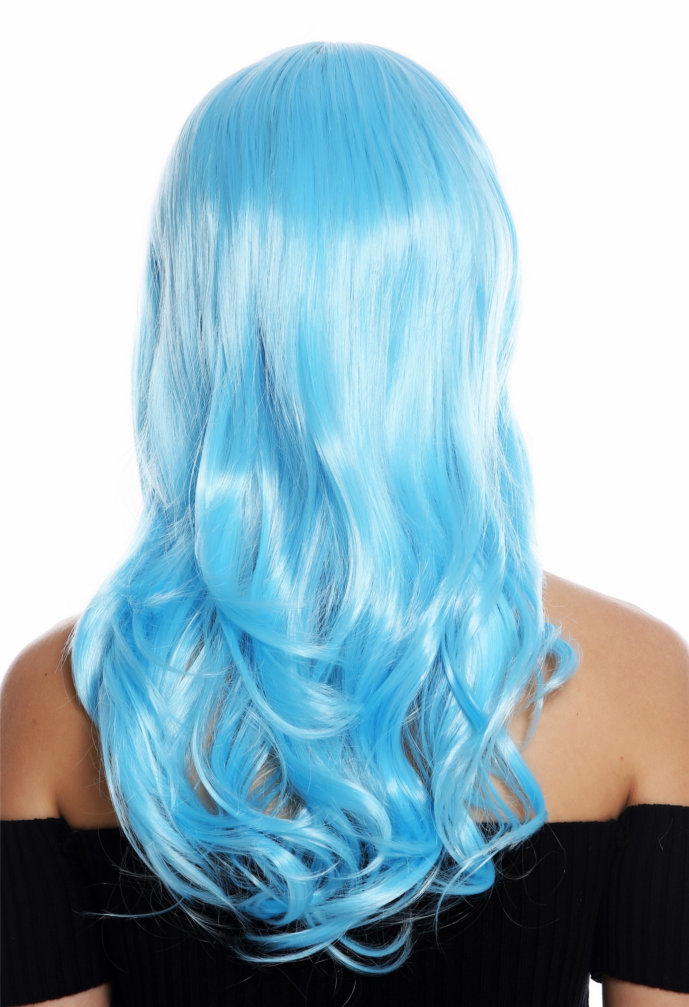 Women's wig lady long slightly waved wavy parted light blue GFW2247, view 4, WIG ME UP: Your Perücken Online Shop Quality Wigs, Ladies, light blue, wavy, long