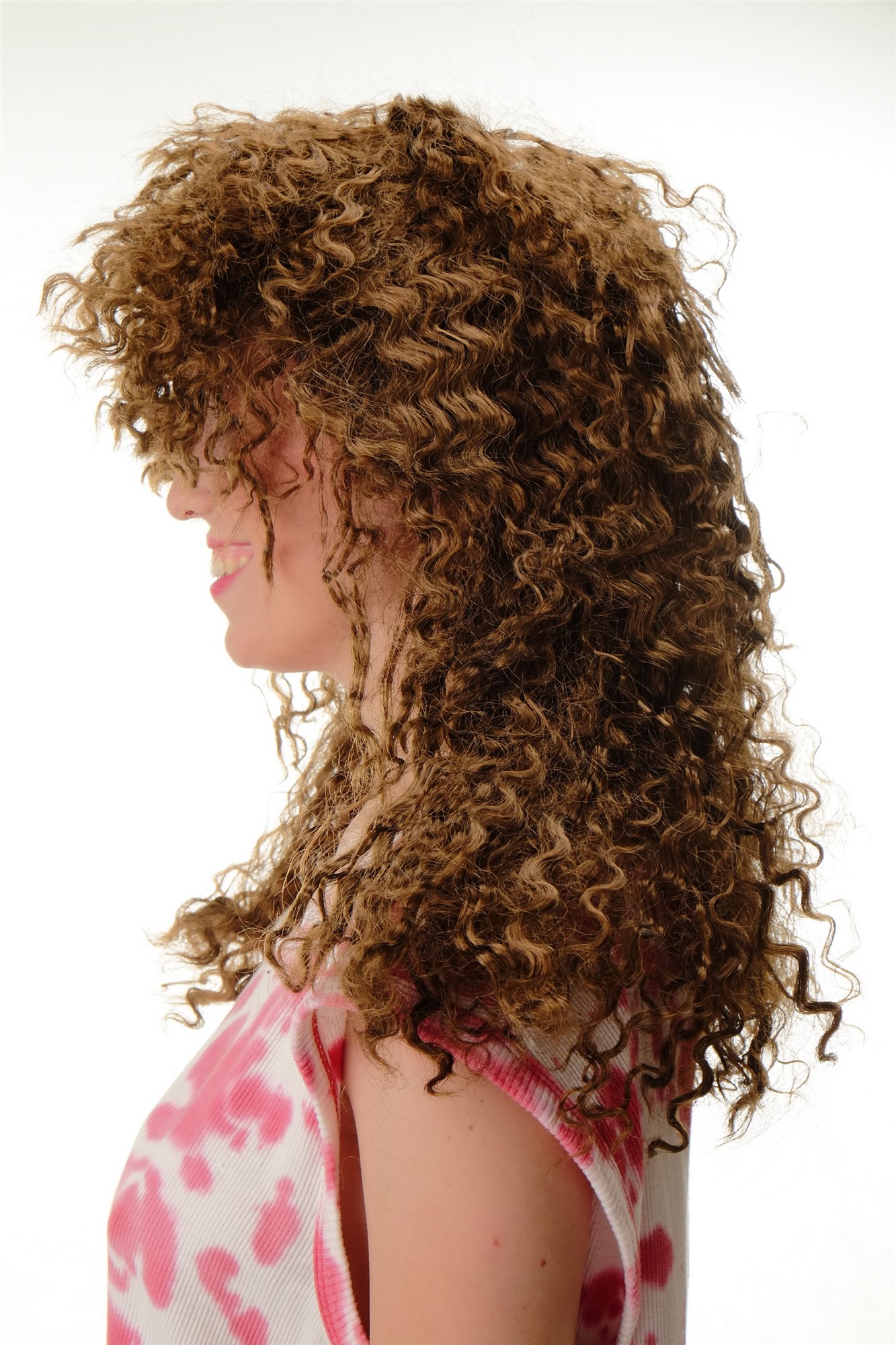 BW563-P6 Wig Ladies Men Halloween Carnival curly wild long massive volume brown Hardrock Metal, view 6, WIG ME UP: Your Perücken Online Shop Party Wig, Unisex, golden brown, curled, long