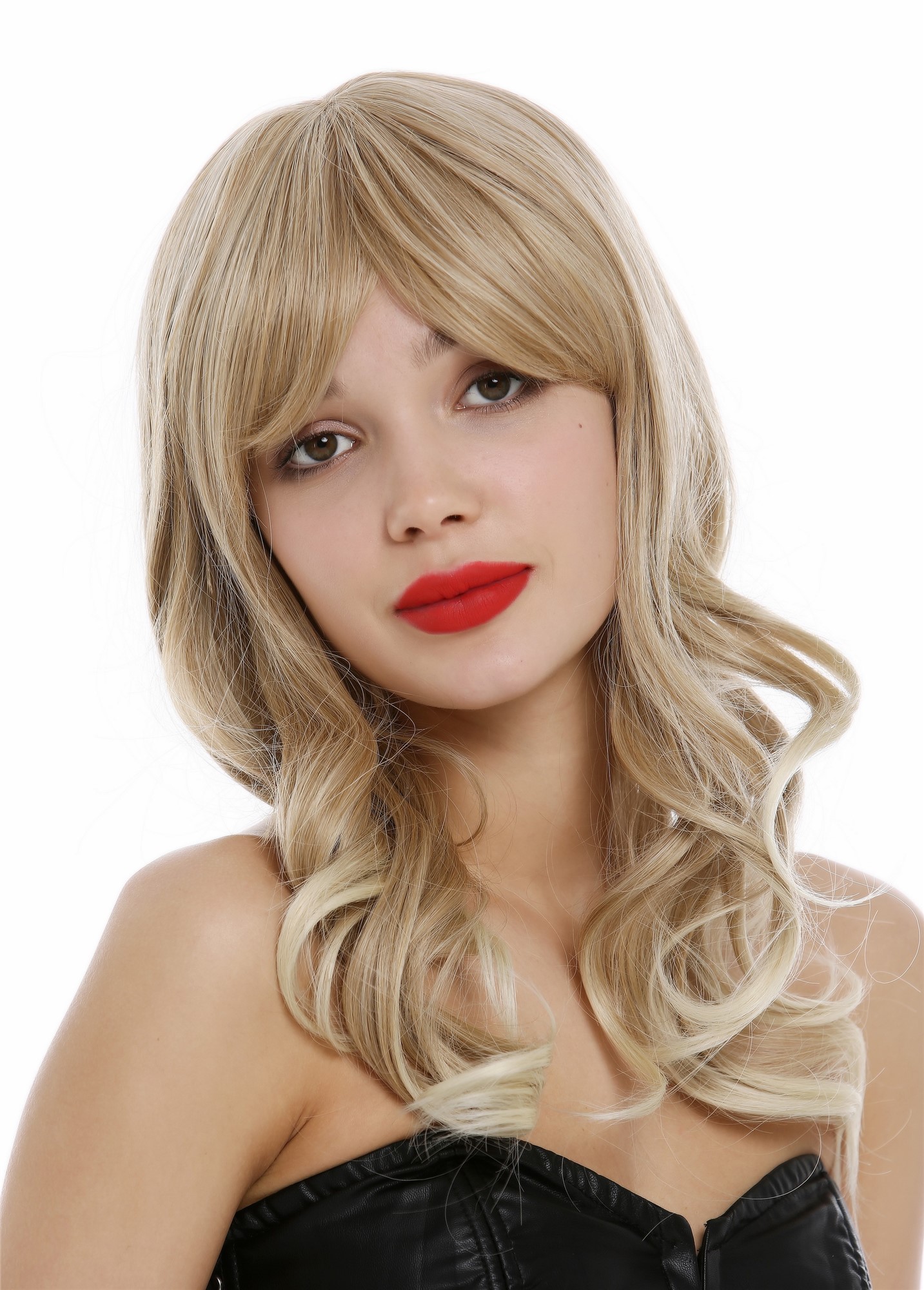 hochwertige Qualitätsperücken, Perücke lang gewellt gelockt Blond Mix MOR-24BT613, Ansicht 4, WIG ME UP: Ihr Perücken Online Shop lockige Tressen-Perücke mit Kopfhaut-Imitat Blond-Mix lange Haare für Damen