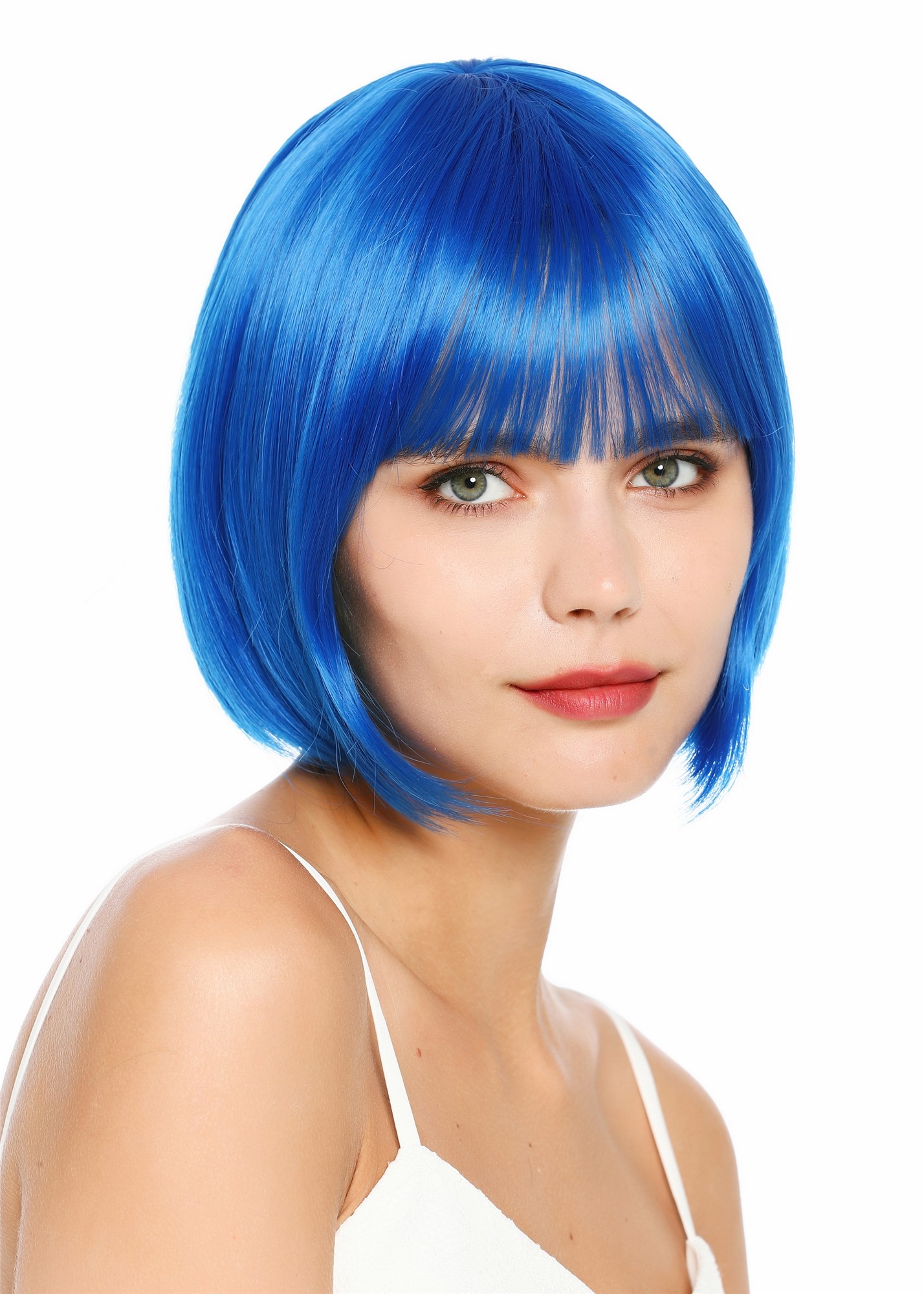Damenperücke kurz Bob Pony glatt blau SZL0751-DHT2517