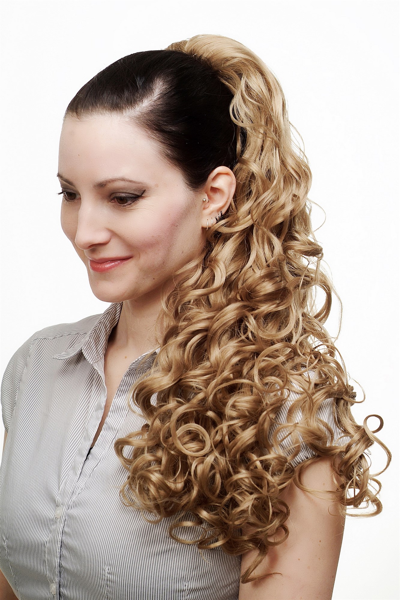N310-16 Hairpiece PONYTAIL extension VERY long MASSIVE volume voluminous curly AMAZING curls kinks middle medium blond 23", view 3, WIG ME UP: Your Perücken Online Shop Ponytails, Blonde, curled, long