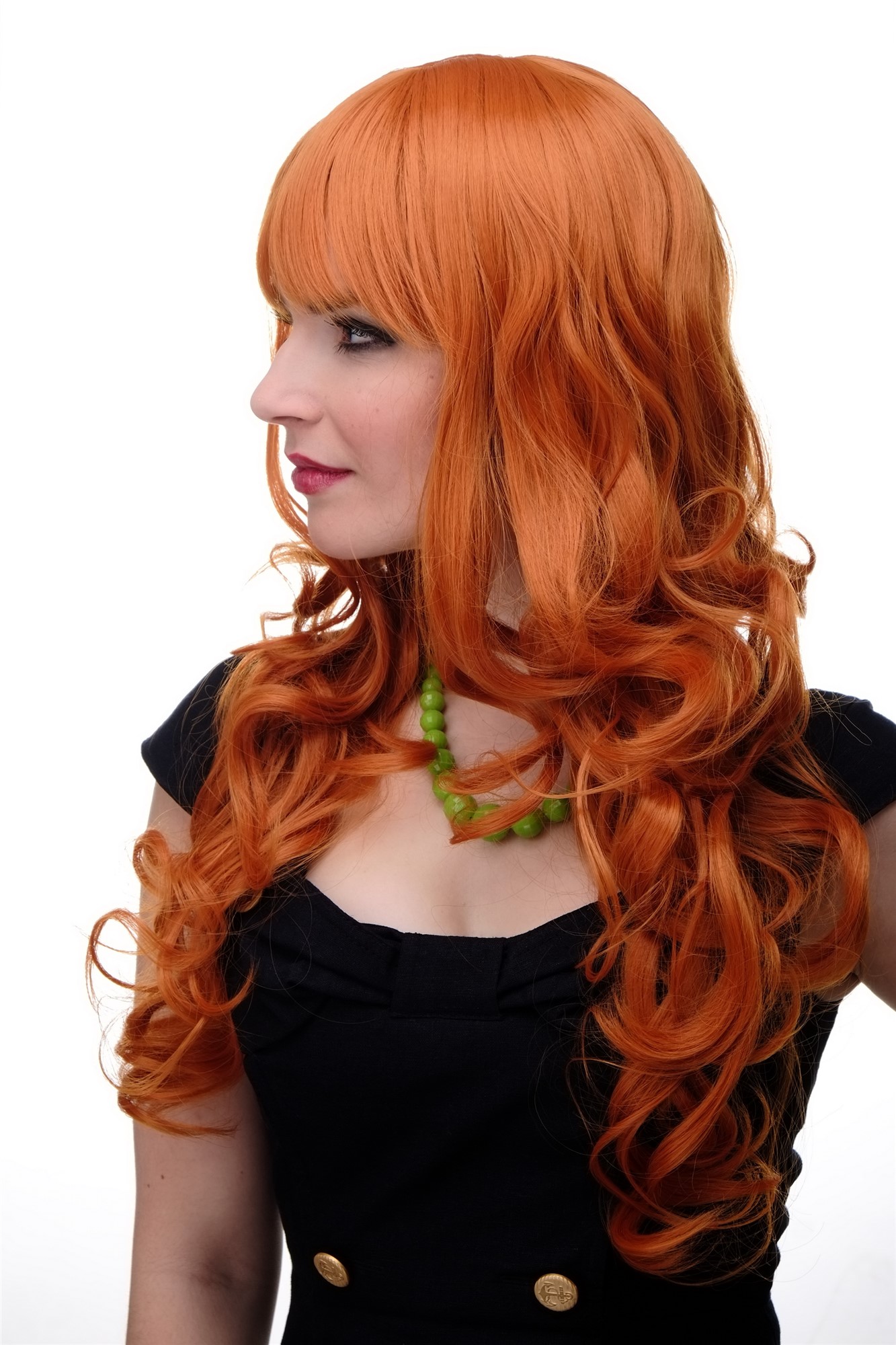 Quality Wigs, Ladies, red/orange, curled, long