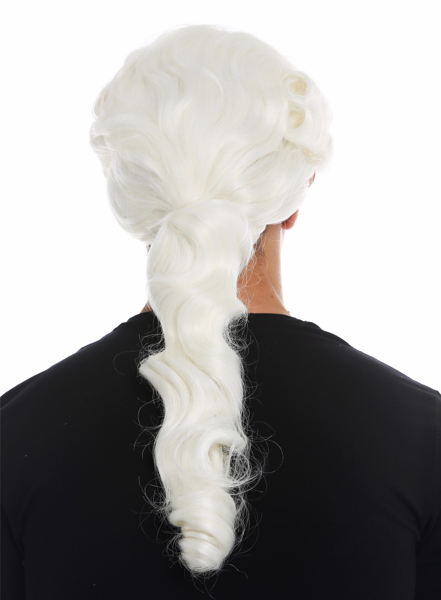 hochwertige Qualitätsperücken, Perücke Barock Edelmann Zopf Weiß VK-31-1001, Ansicht 6, WIG ME UP: Ihr Perücken Online Shop wellige Tressen-Perücke Blütenweiß lange Haare für Herren