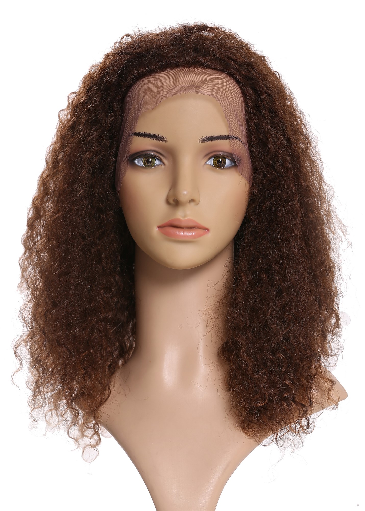hochwertige Qualitätsperücken, Perücke Echthaar Lace-Front Teil-Mono Locken Volumen Braun Kupferbraun Mix UR-015-HH-MF-4/30, Ansicht 7, WIG ME UP: Ihr Perücken Online Shop lockige Tressen-Perücke mit Front-Lace 100% Echthaar Dunkelbraun-Kupferbraun-Mix schulterlange Haare für Damen