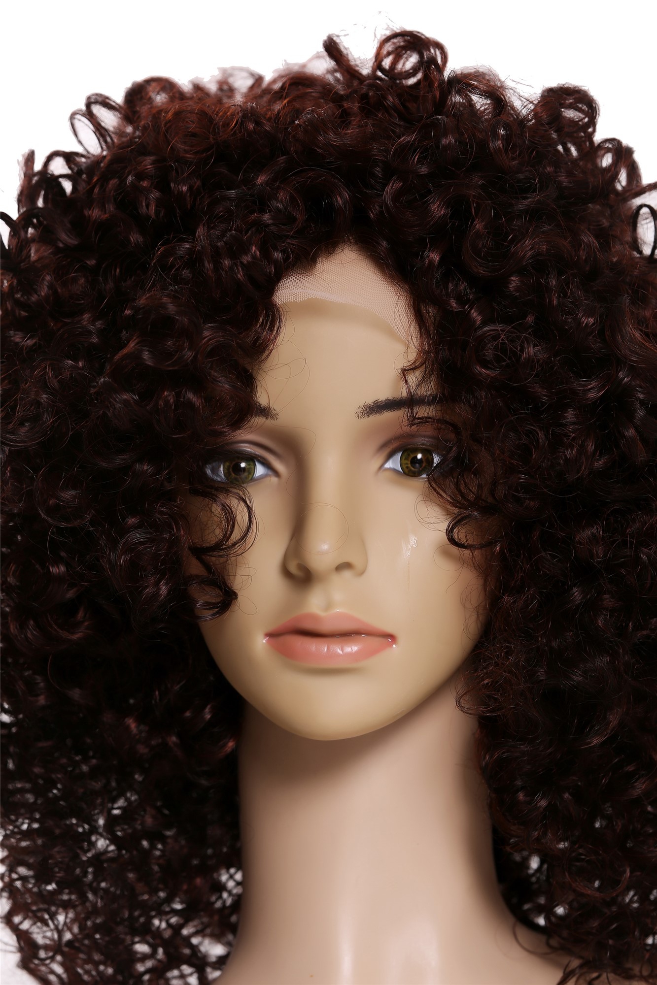 Quality Wigs, Ladies, black-brown-reddish brown mix, curled, long