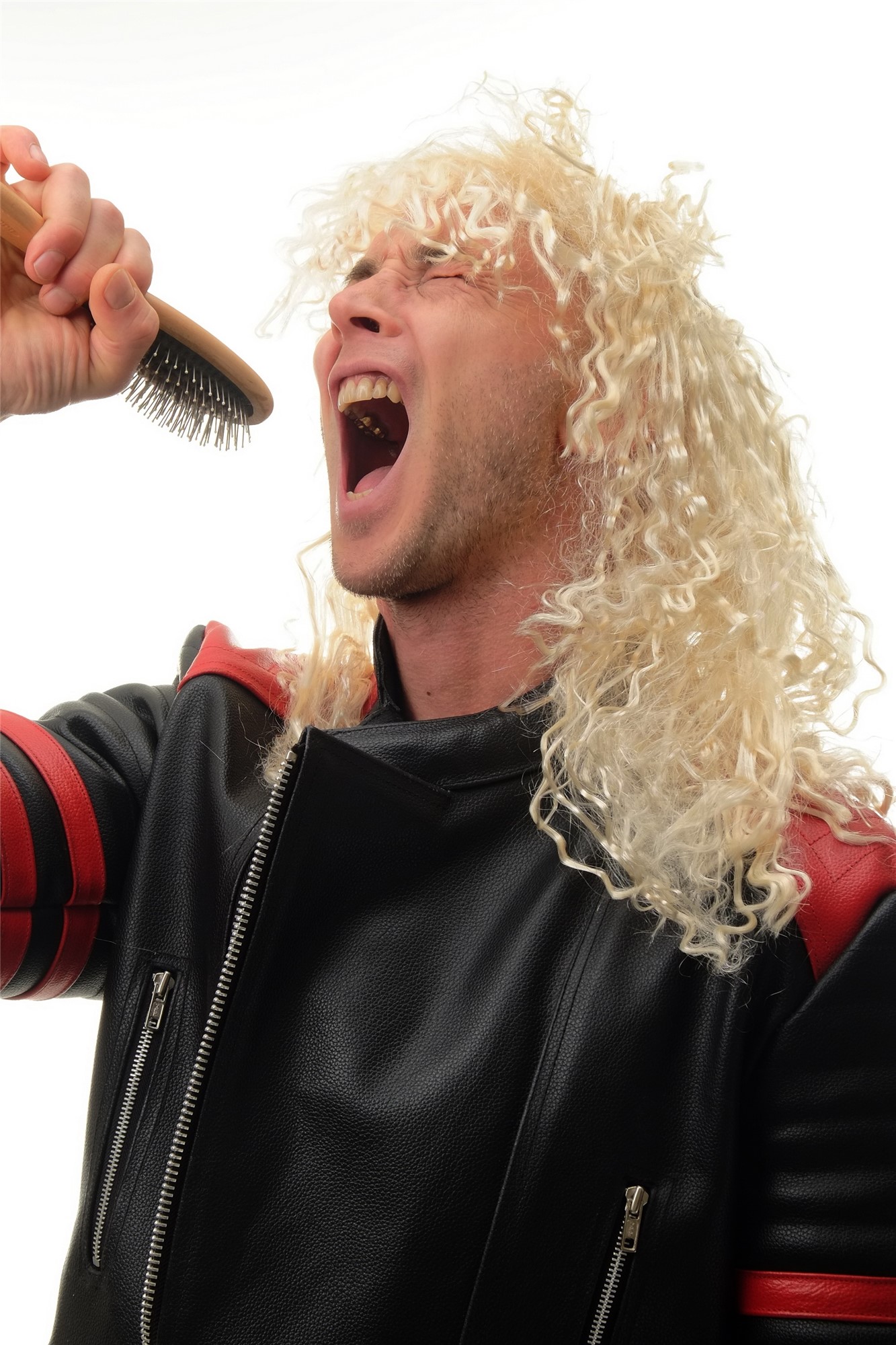 Party wig men women Hard Rock Heavy Metal 80's mullet long blonde curly BW563, view 2, WIG ME UP: Your Perücken Online Shop Party Wig, Ladies, light blonde, curled, long